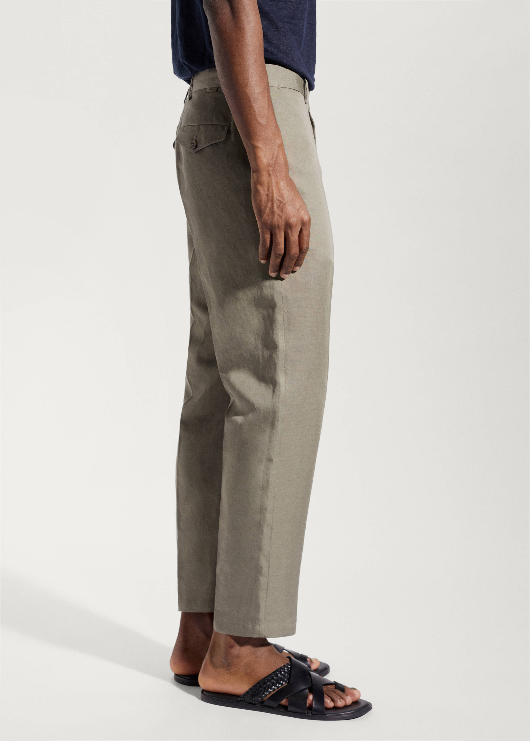 Slim-fit lyocell linen trousers - Details of the article 4