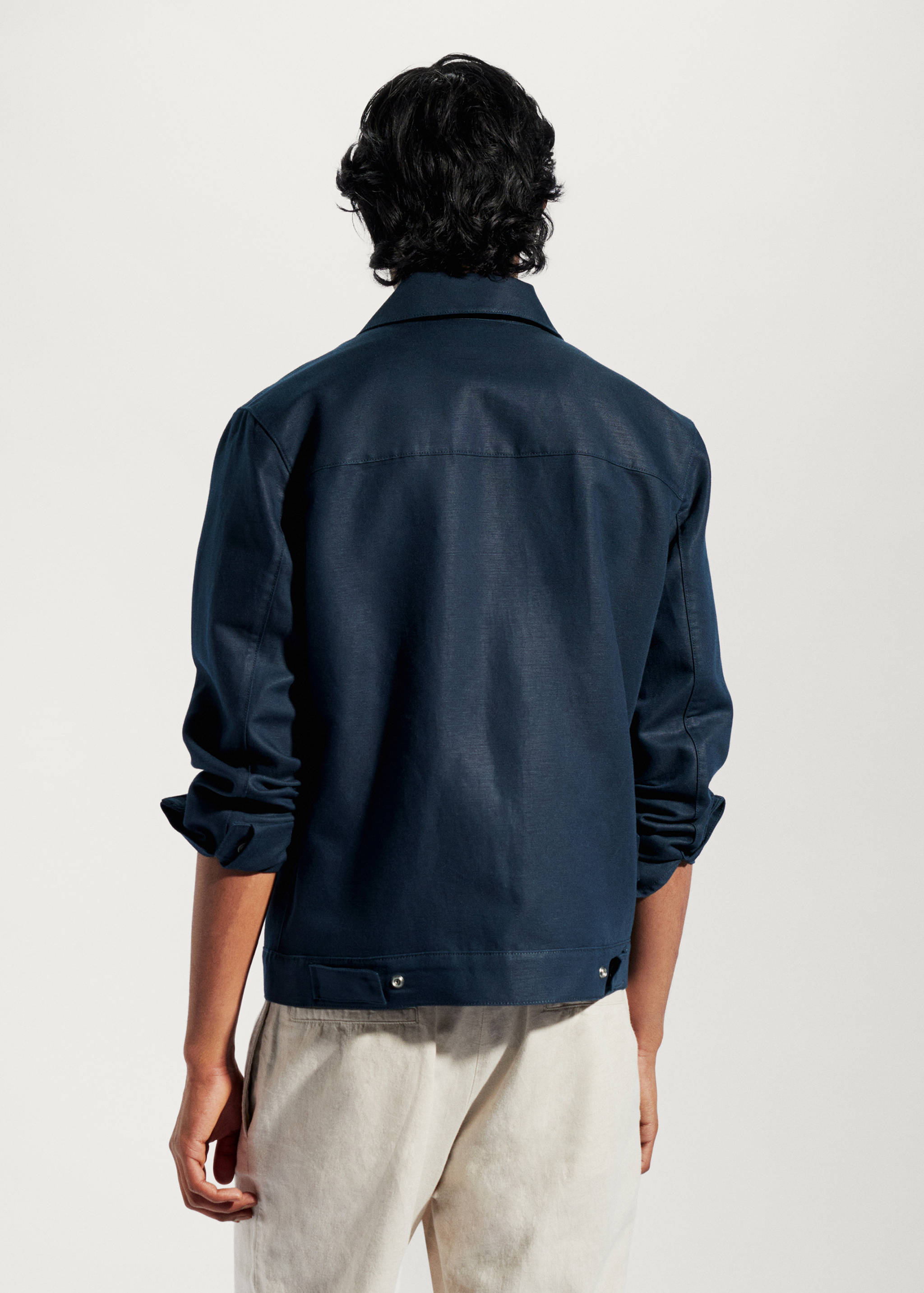 Pocket linen-blend jacket - Reverse of the article