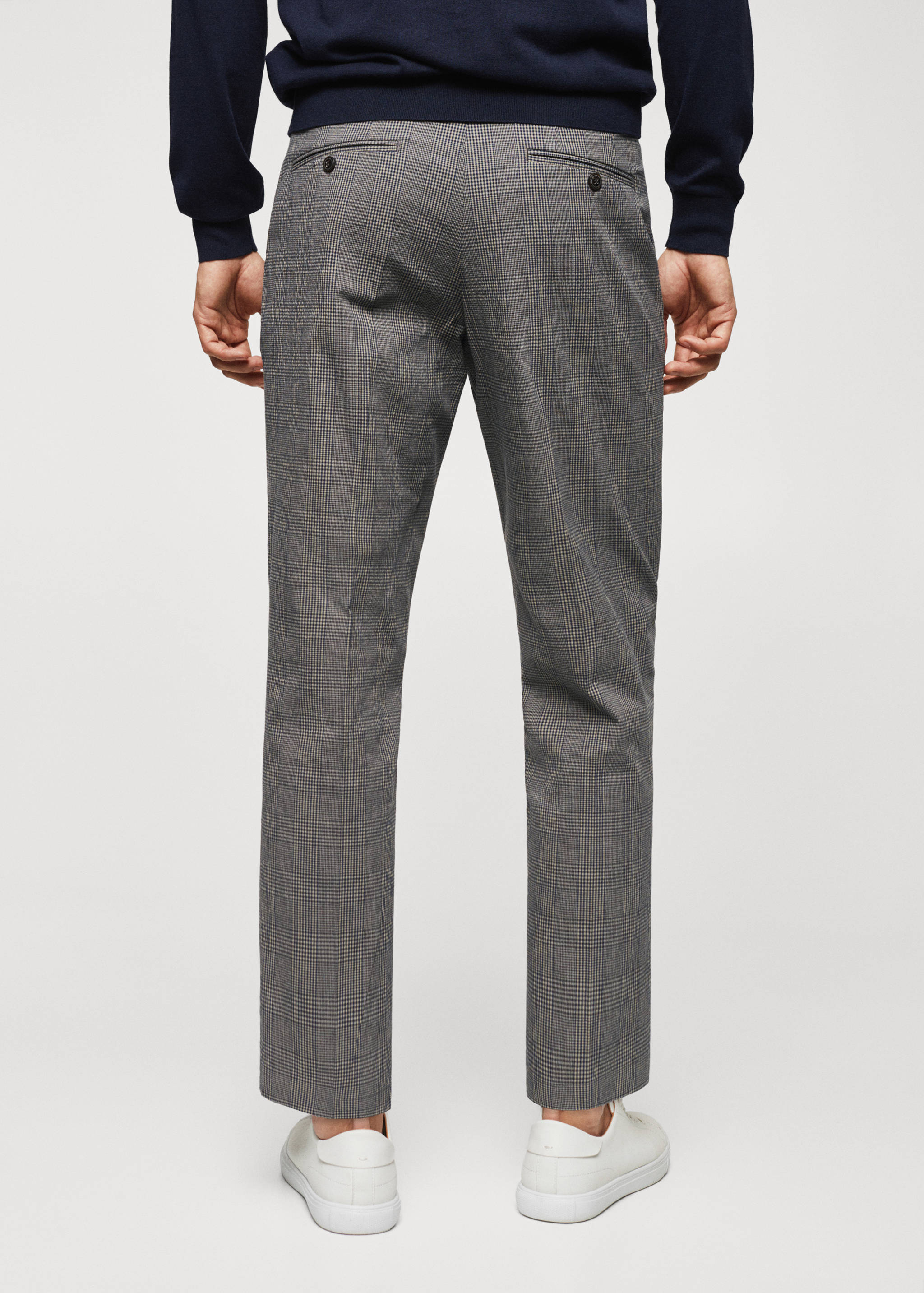 Check pleated trousers - Reverse of the article