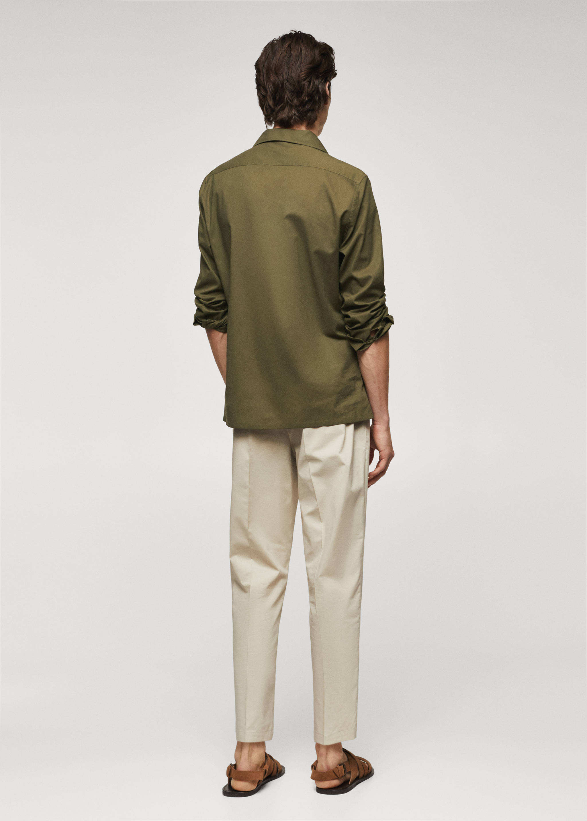 Regular fit pocket cotton shirt - Reverse of the article