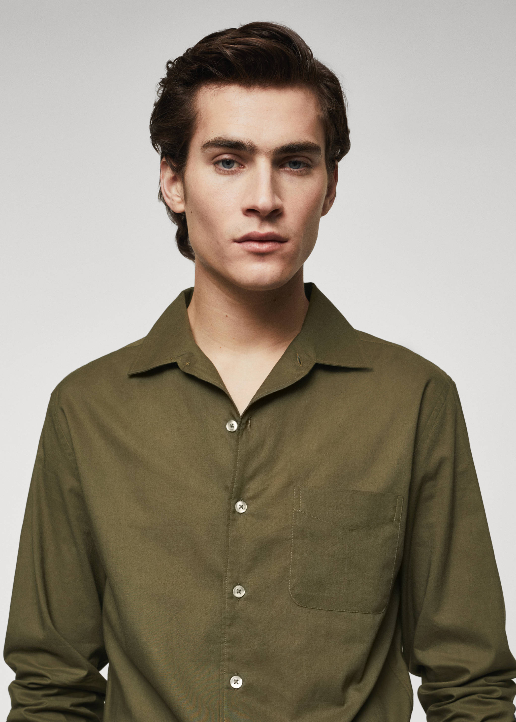 Regular fit pocket cotton shirt - Details of the article 1