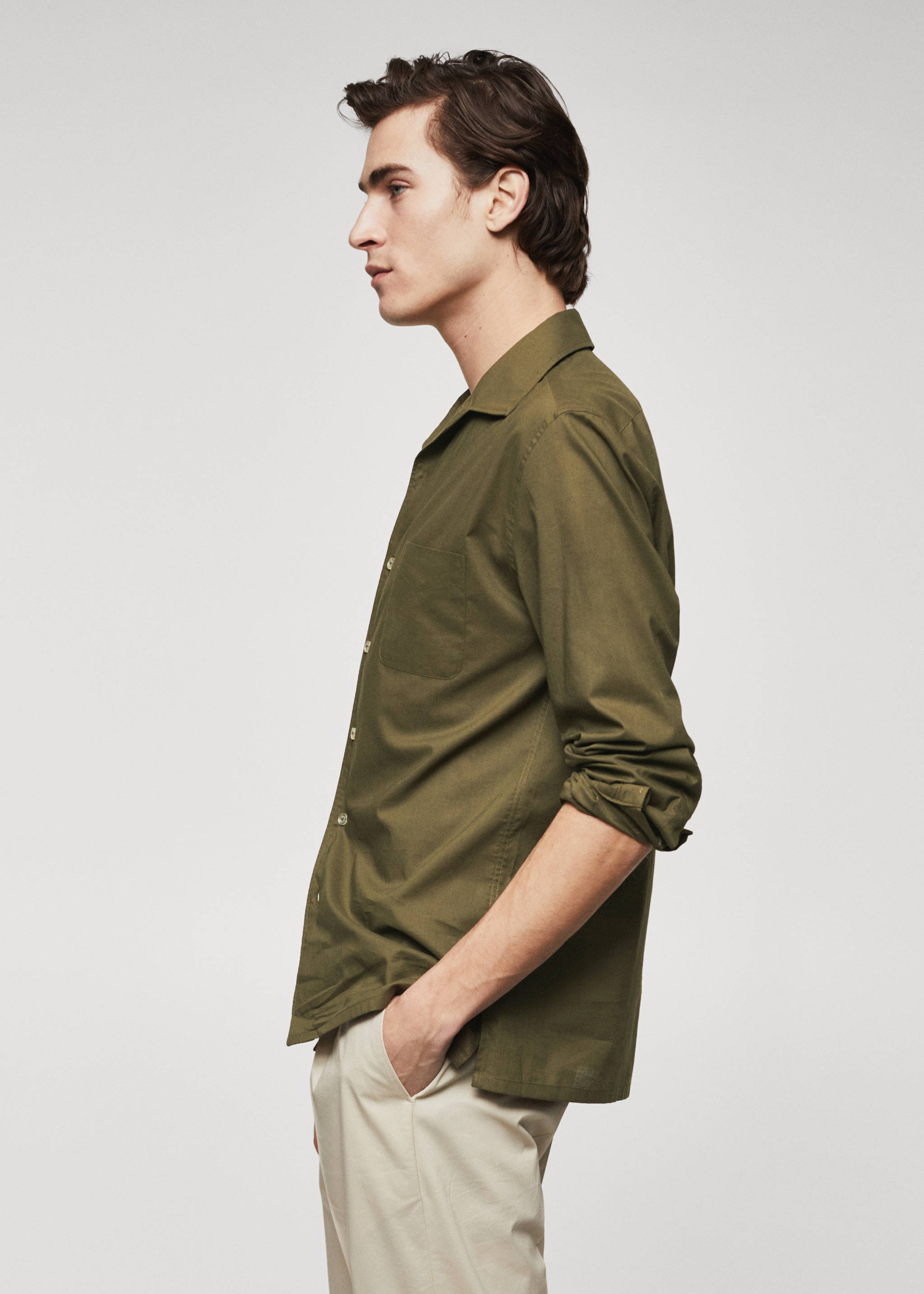 Regular fit pocket cotton shirt - Details of the article 2