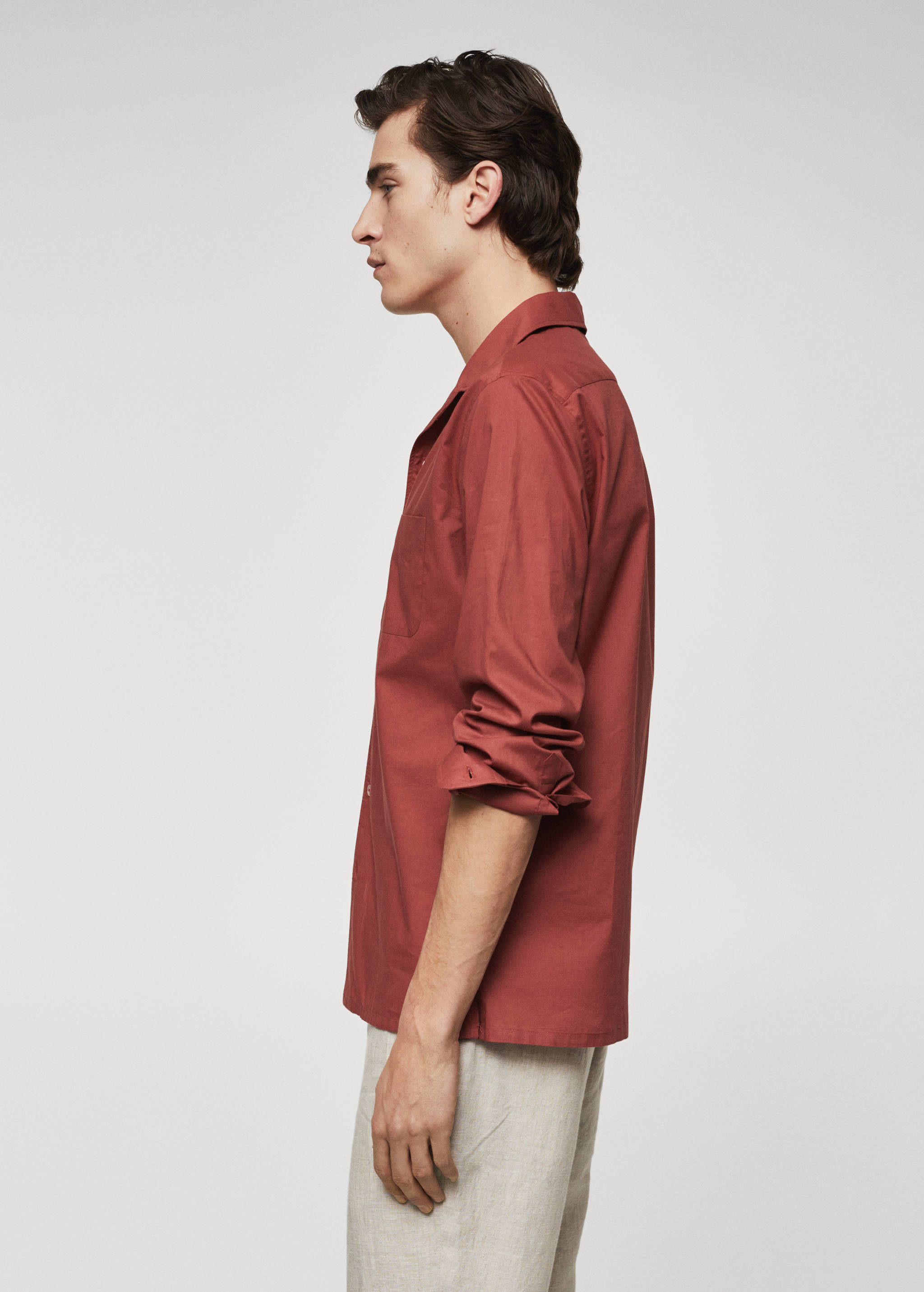 Regular fit pocket cotton shirt - Details of the article 2