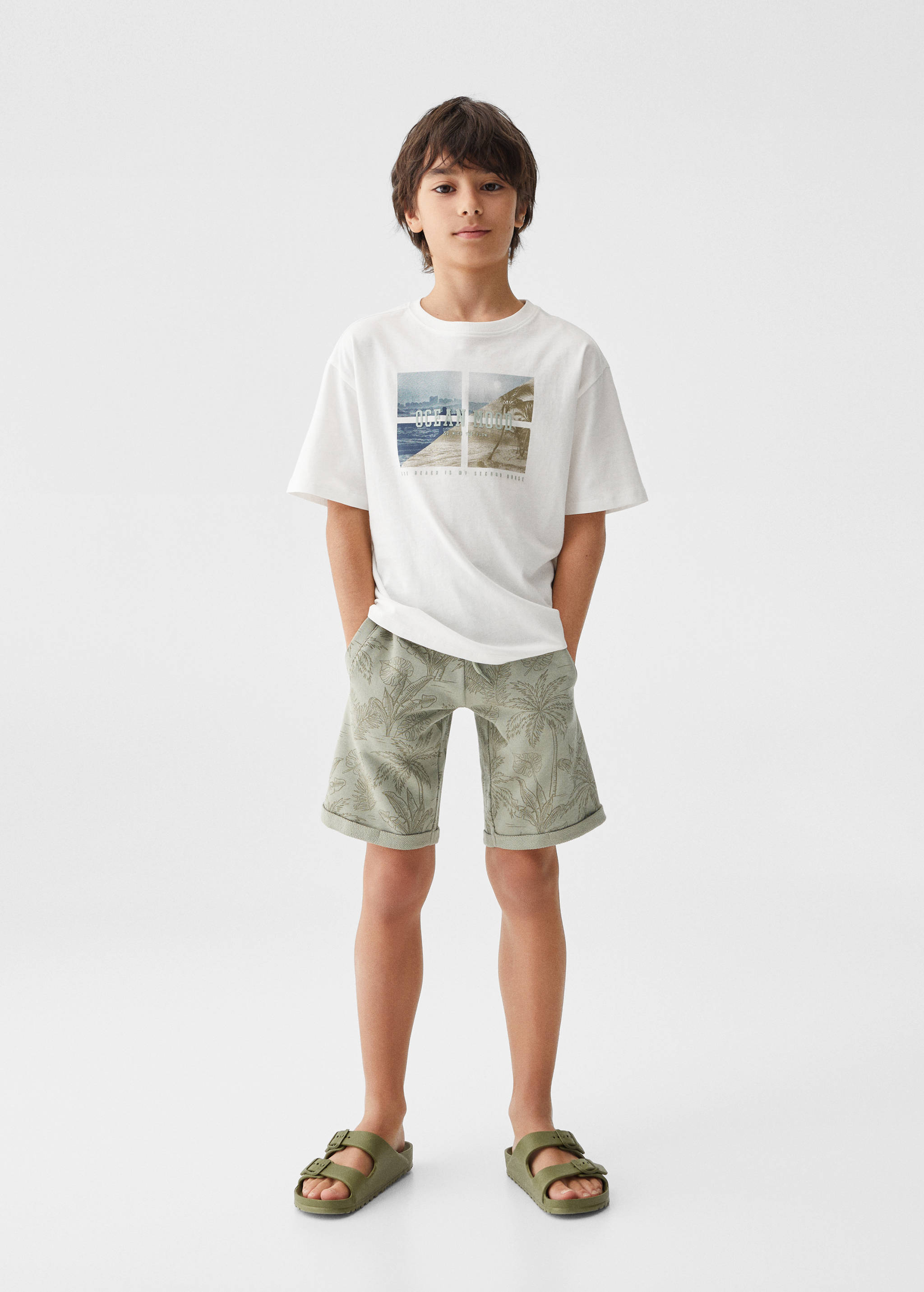 Printed cotton-blend t-shirt - General plane