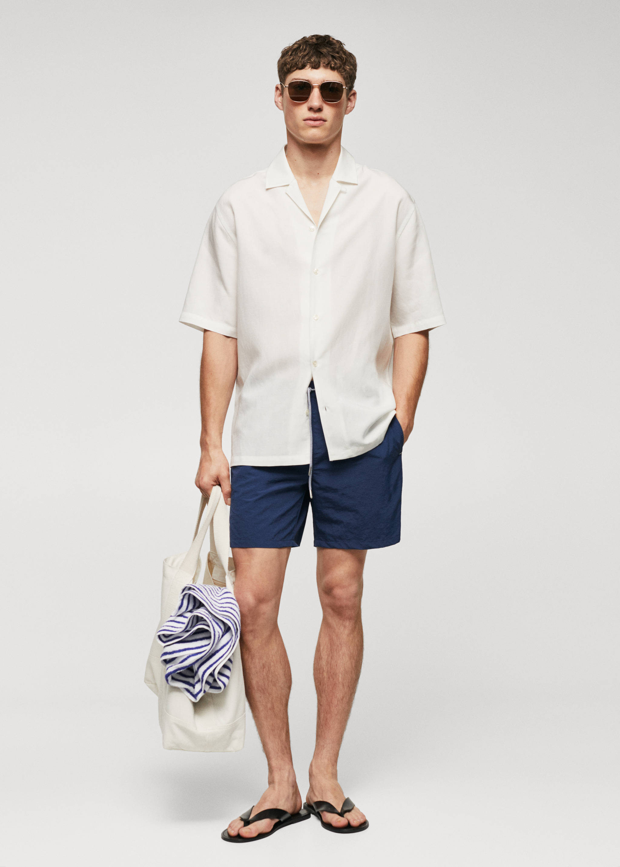Cord plain swimming trunks - General plane