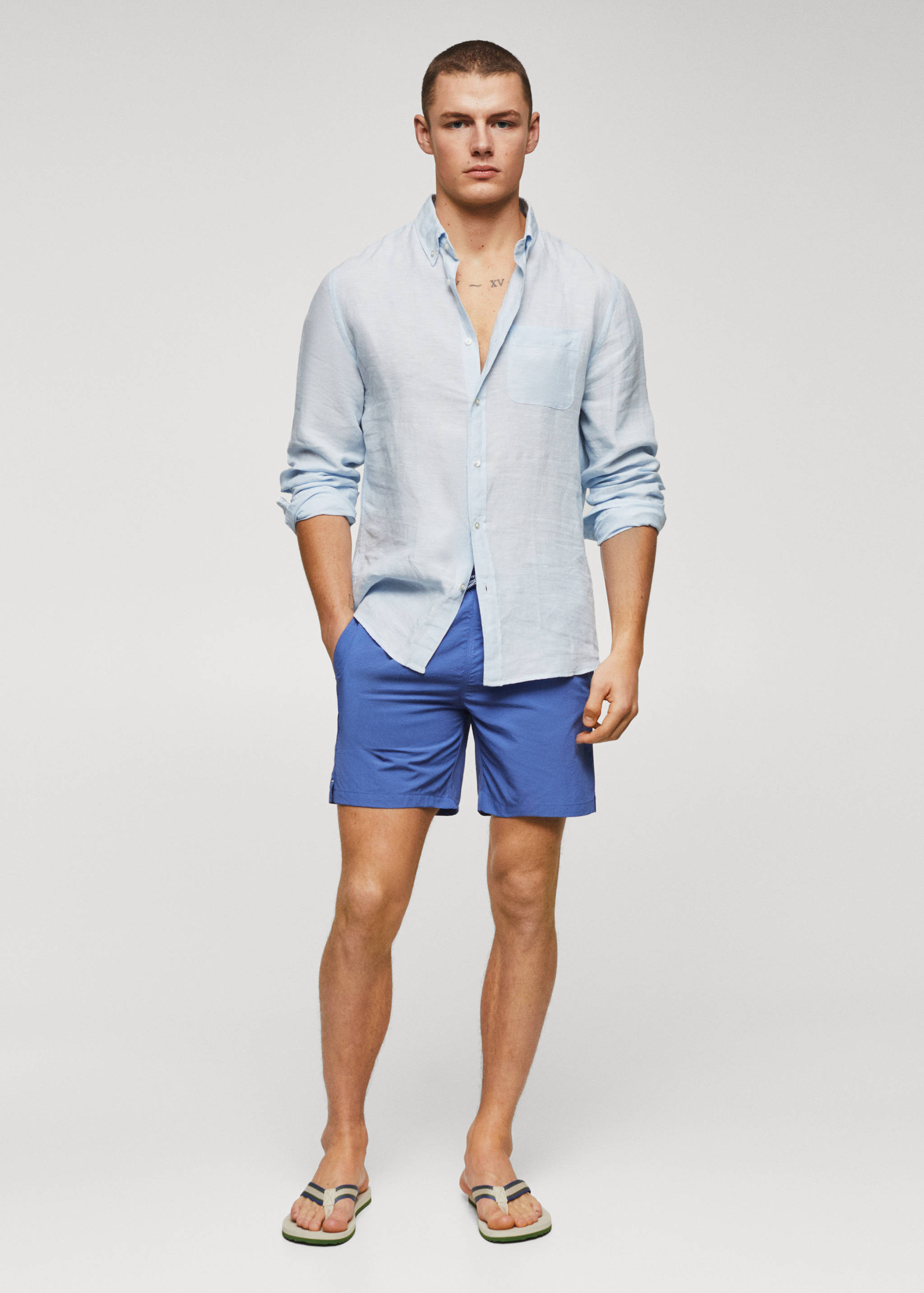 Cord plain swimming trunks - General plane
