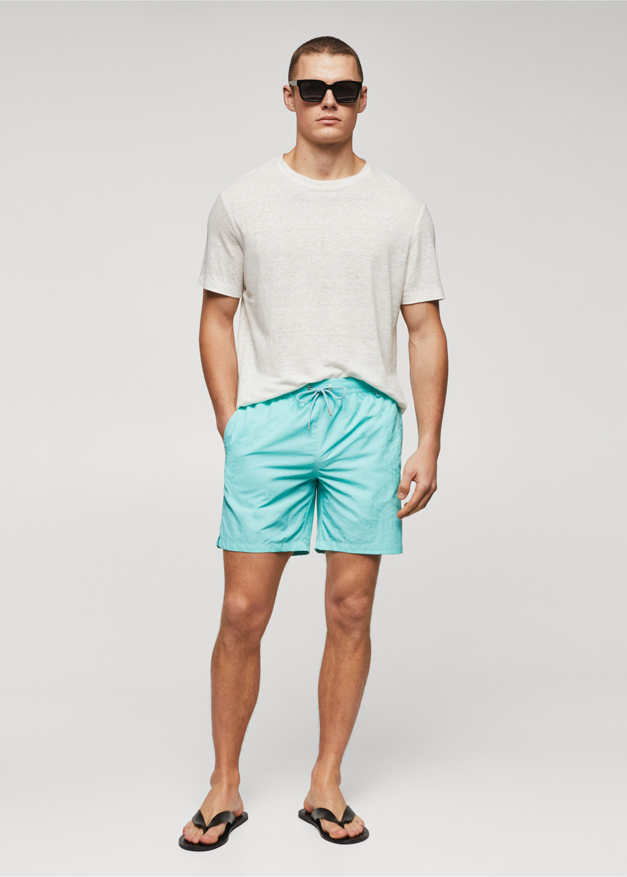 Cord plain swimming trunks - General plane