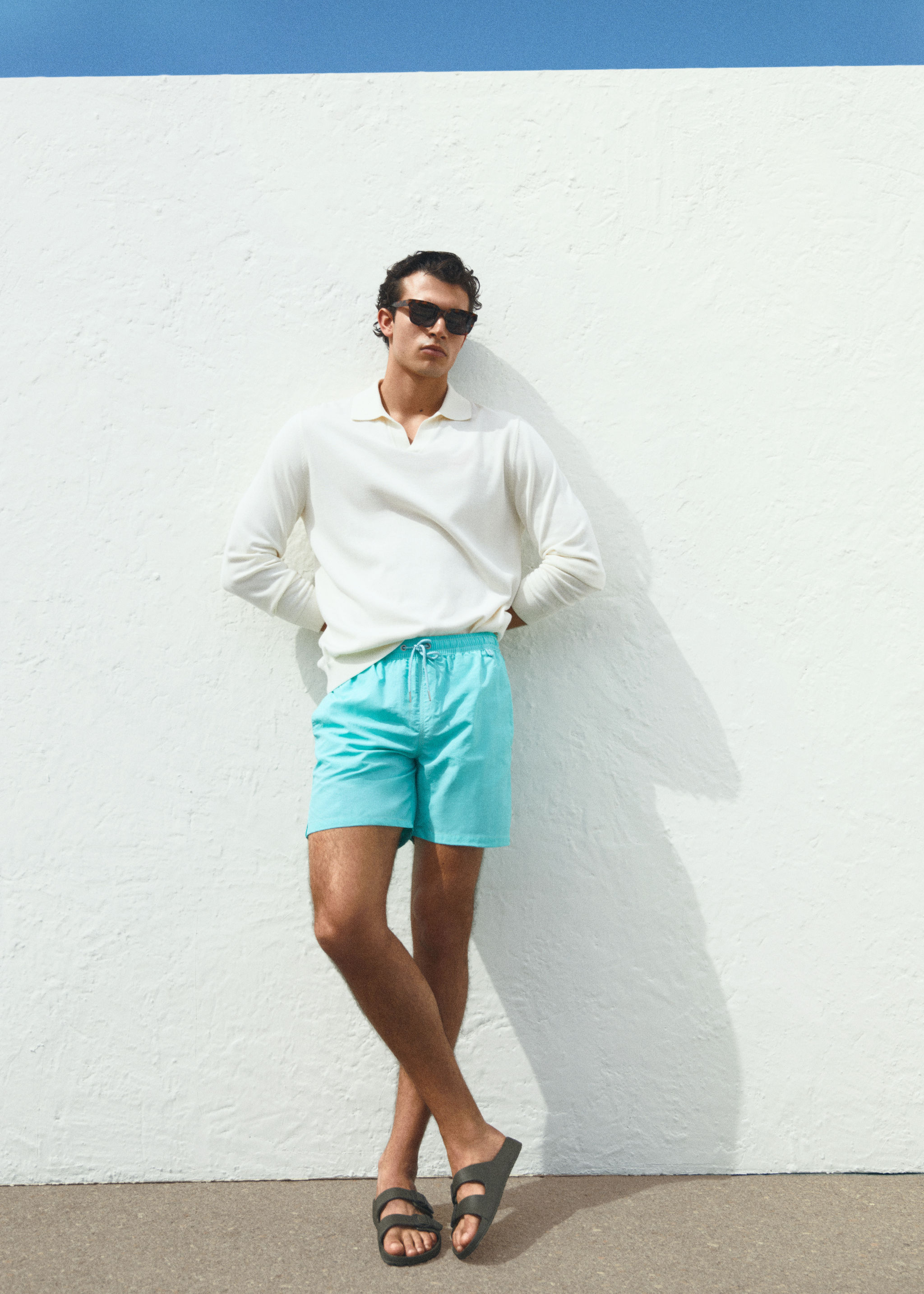 Cord plain swimming trunks - Details of the article 5