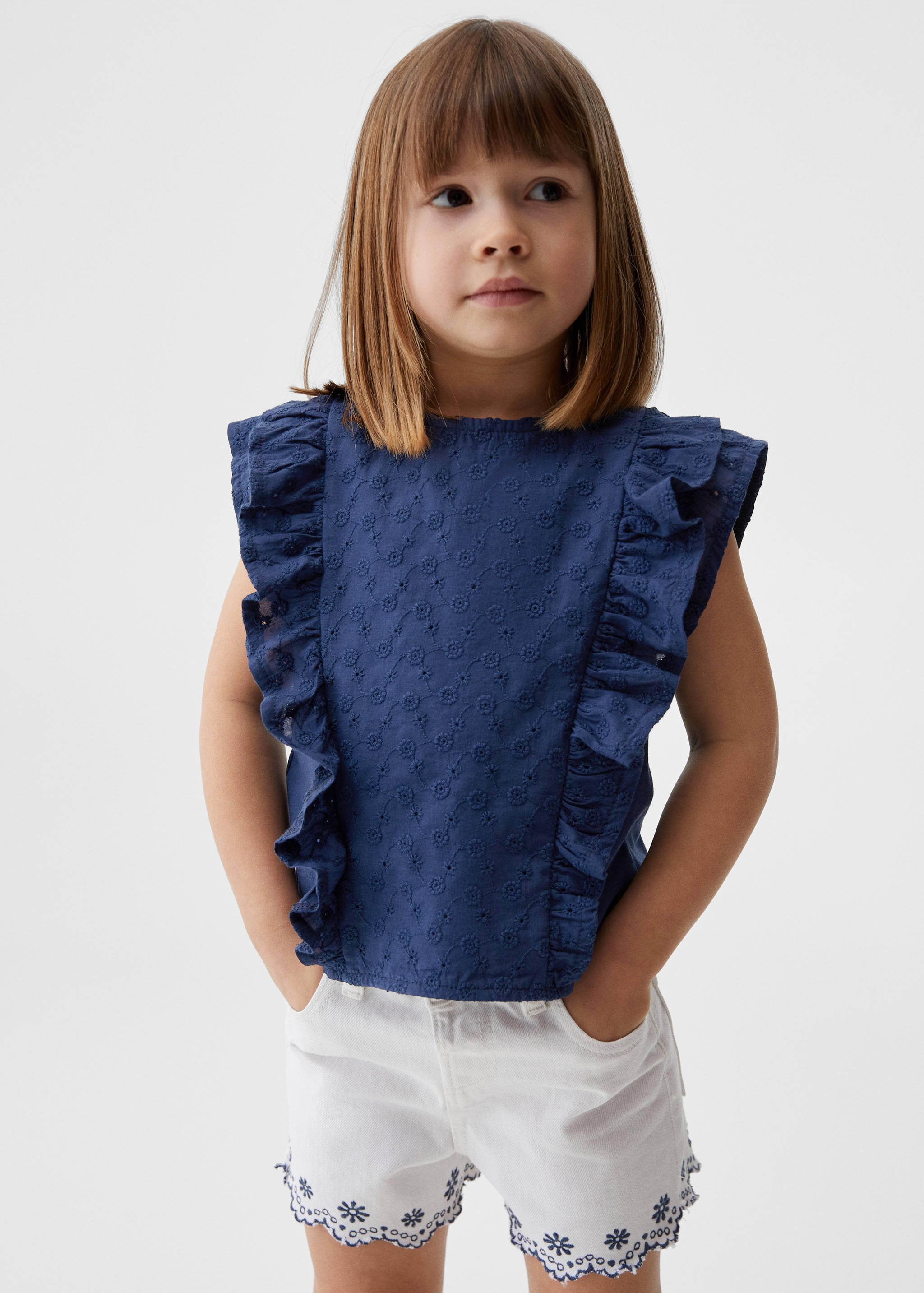 Embroidered flowers T-shirt - Medium plane