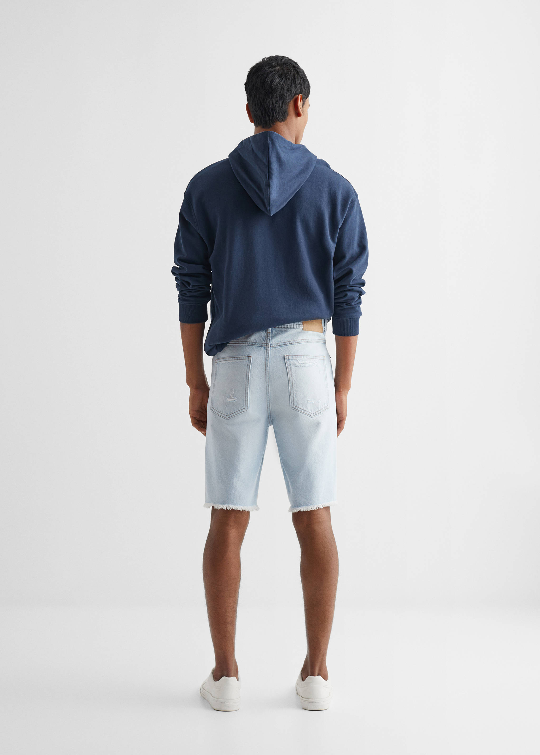 Bermuda denim déchirures décoratives - Verso de l’article