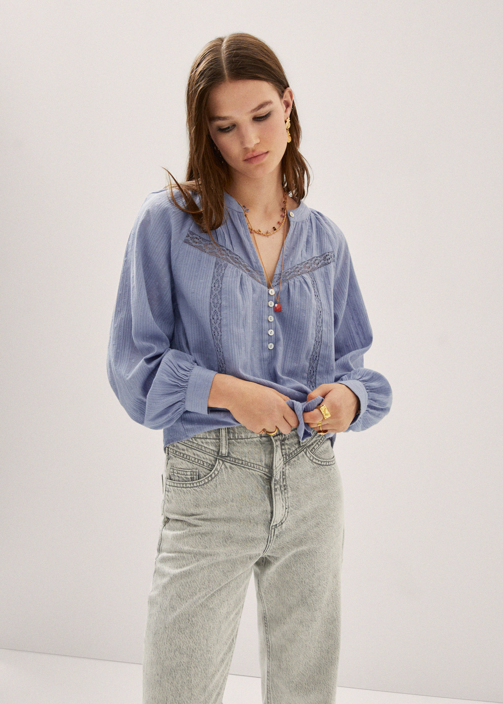 Plumeti embroidered blouse - Medium plane