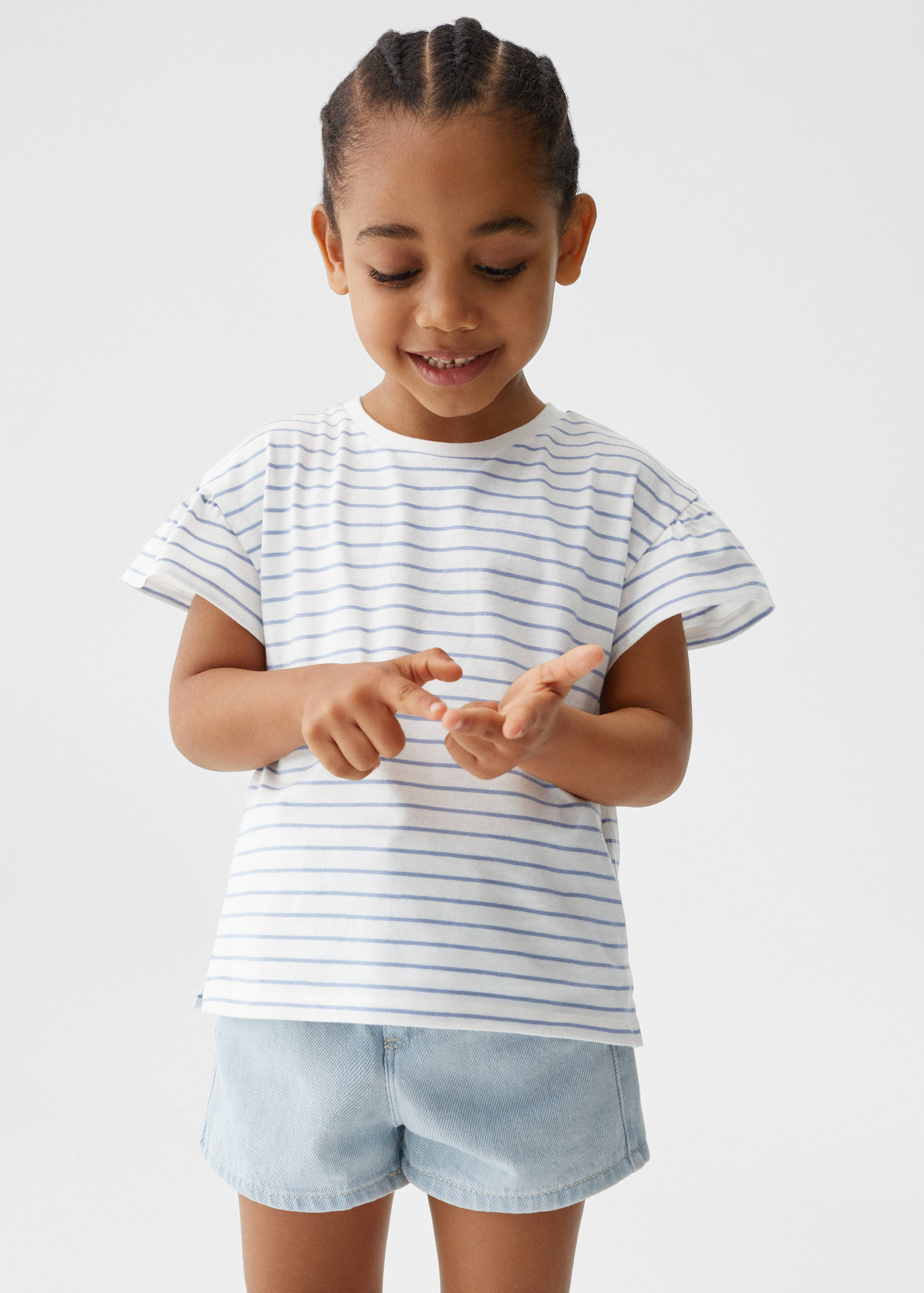 T-shirt coton à rayures - Plan moyen