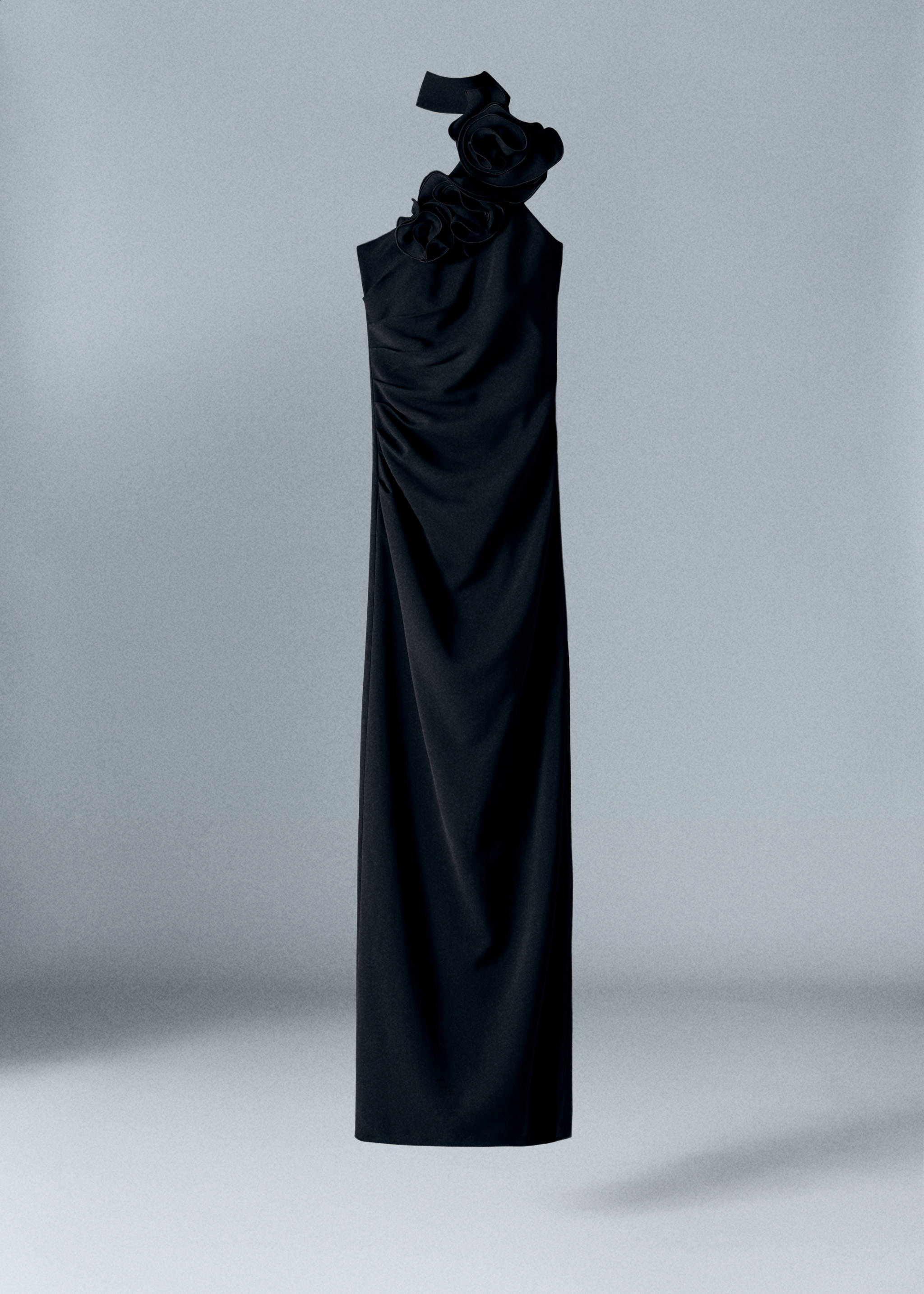 Vestido com maxiflor e abertura - Artigo sem modelo