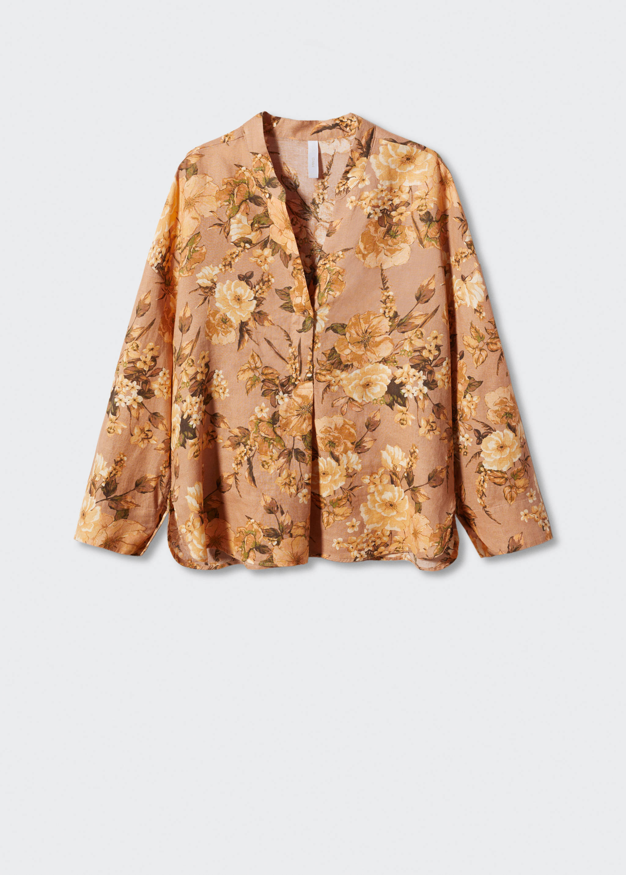 Floral linen-blend blouse - Article without model