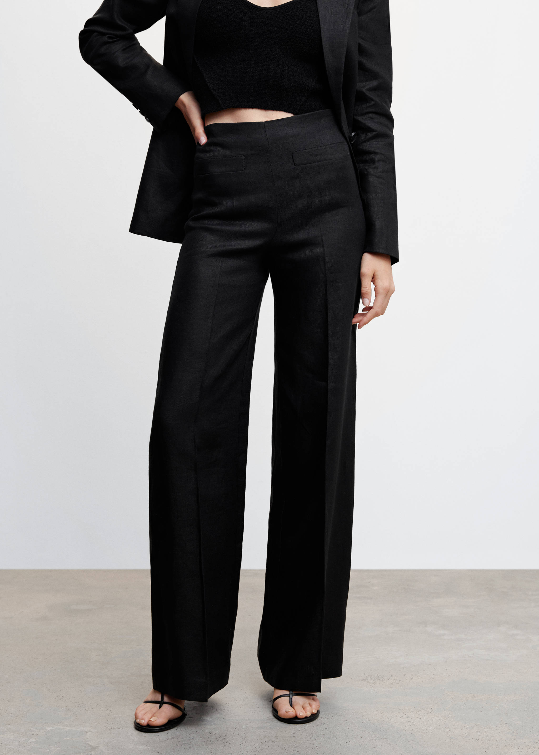 Anzughose aus Leinen - Mittlere Ansicht