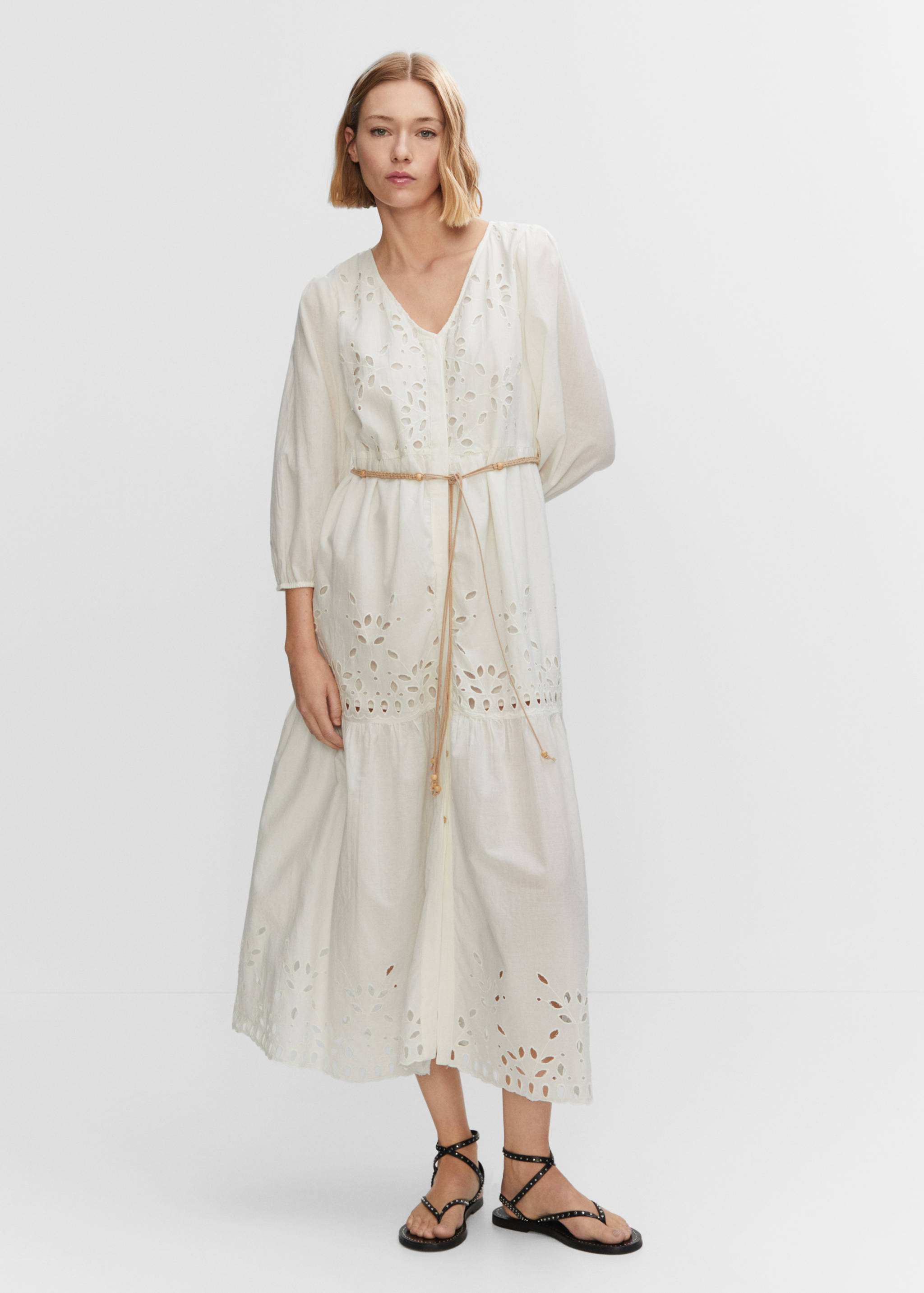 Openwork detail shirt dress - General plane