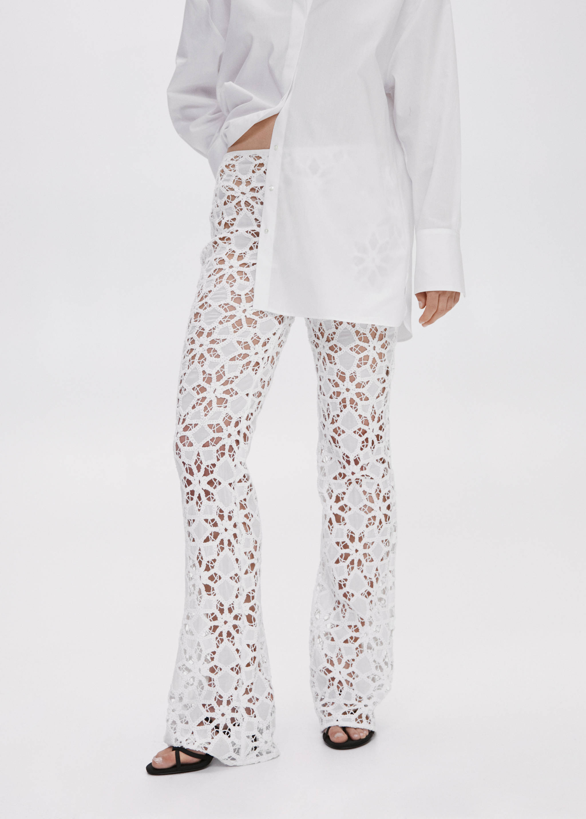 Pantalons palazzo ganxet - Pla mig