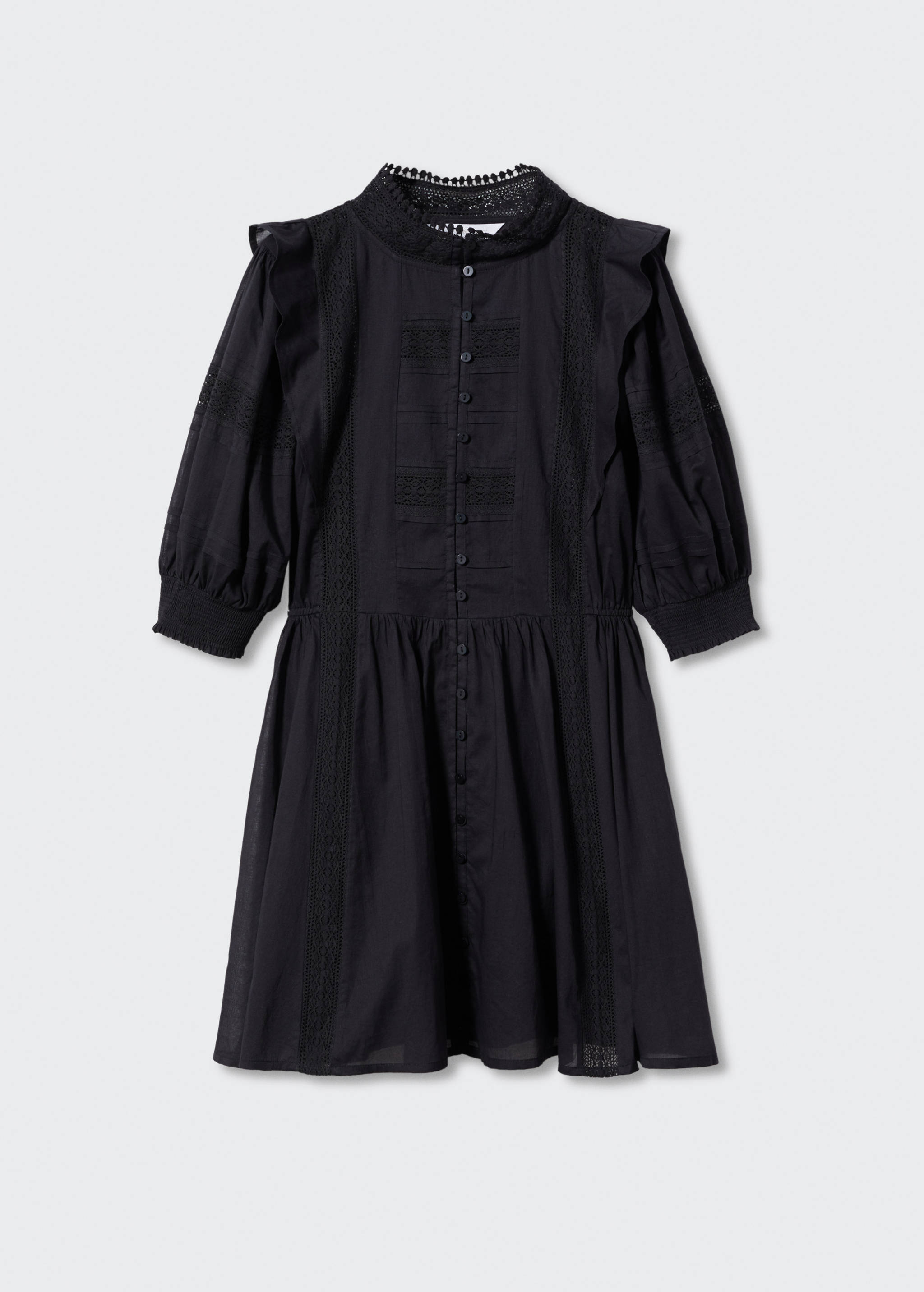 Besticktes Kleid mit Ballonärmeln - Artikel ohne Model