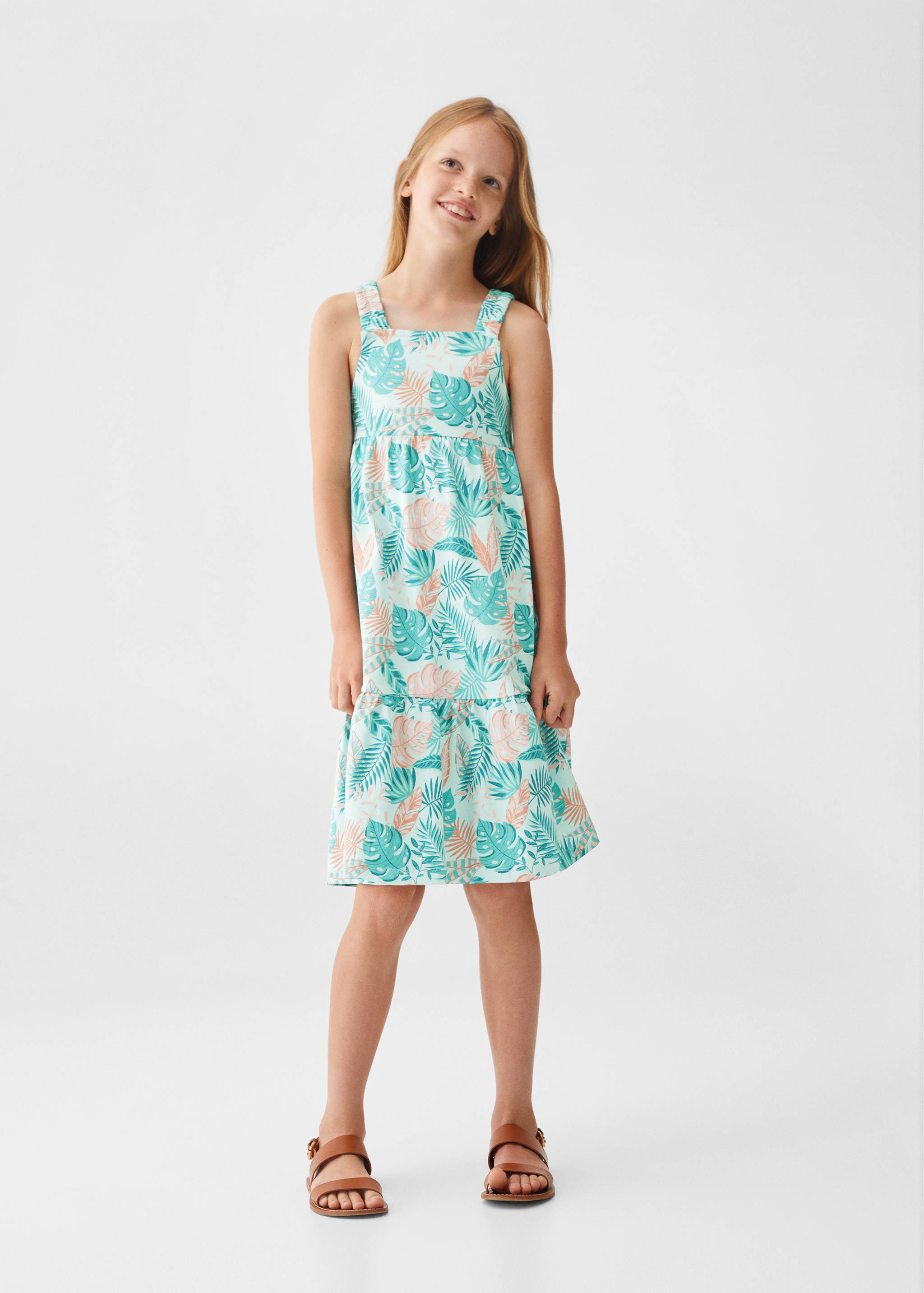 Leaf print dress - General plane