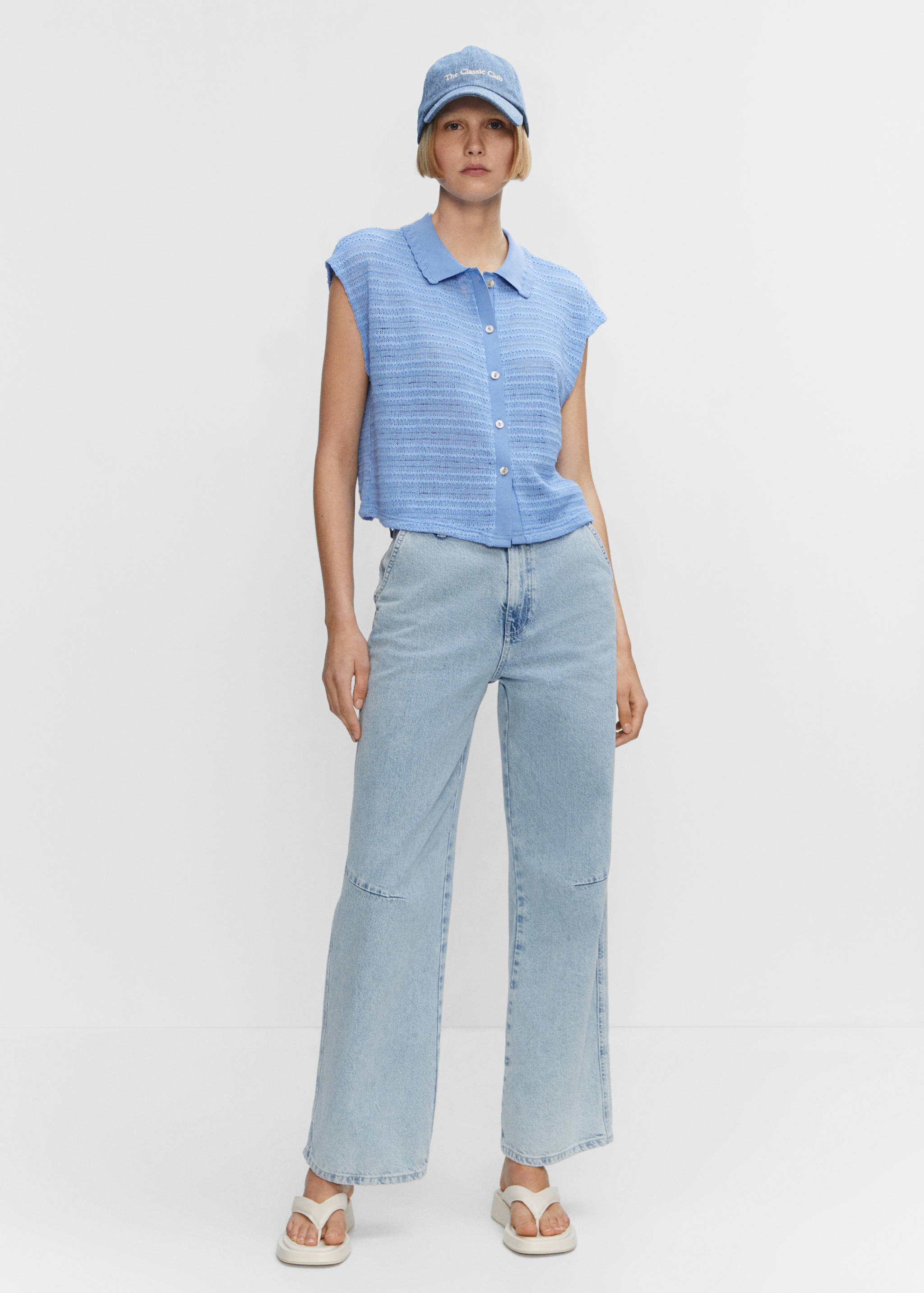 Hemdblusen-Top aus Strick - Allgemeine Ansicht