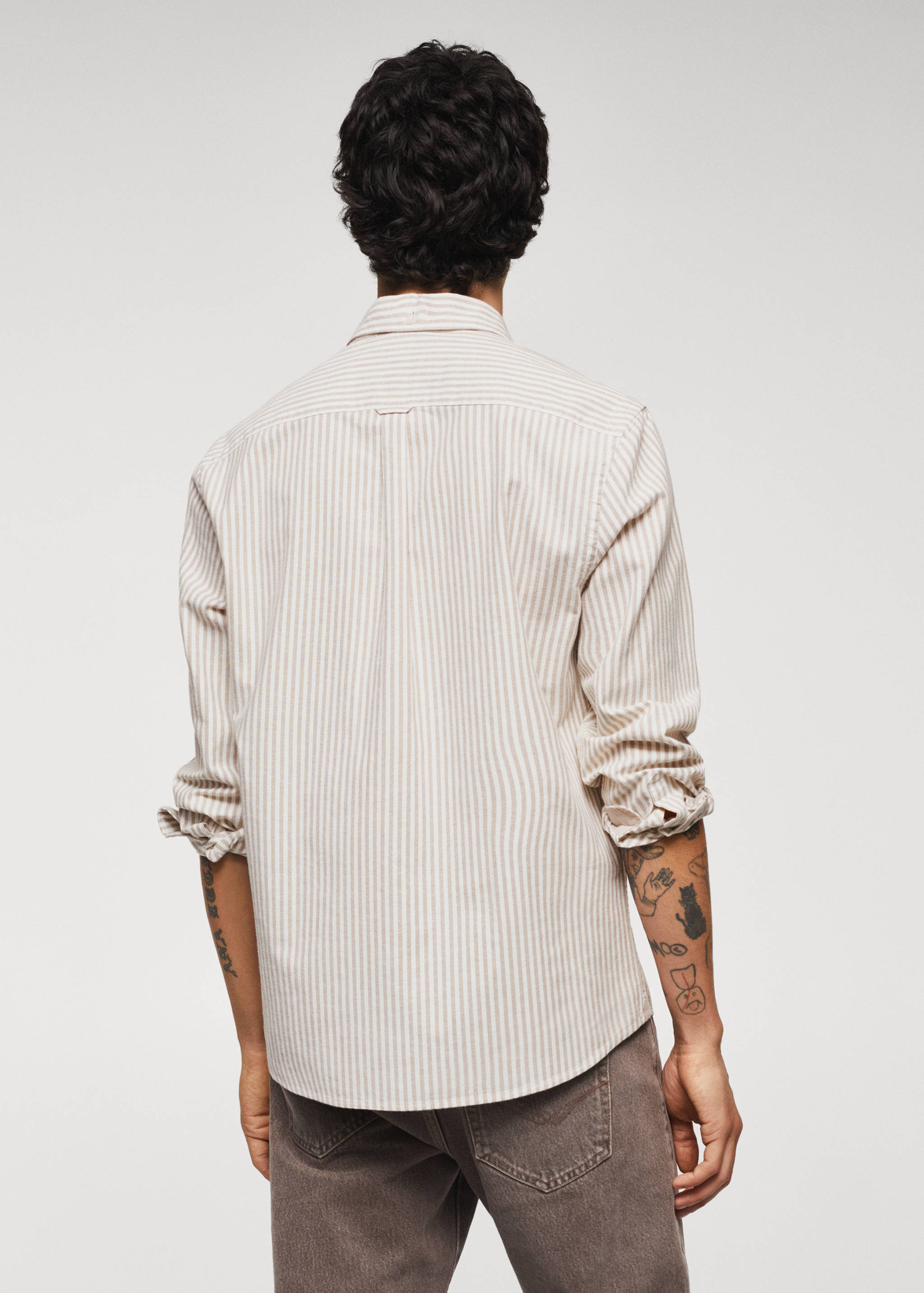 Regular-fit cotton striped shirt - Reverse of the article