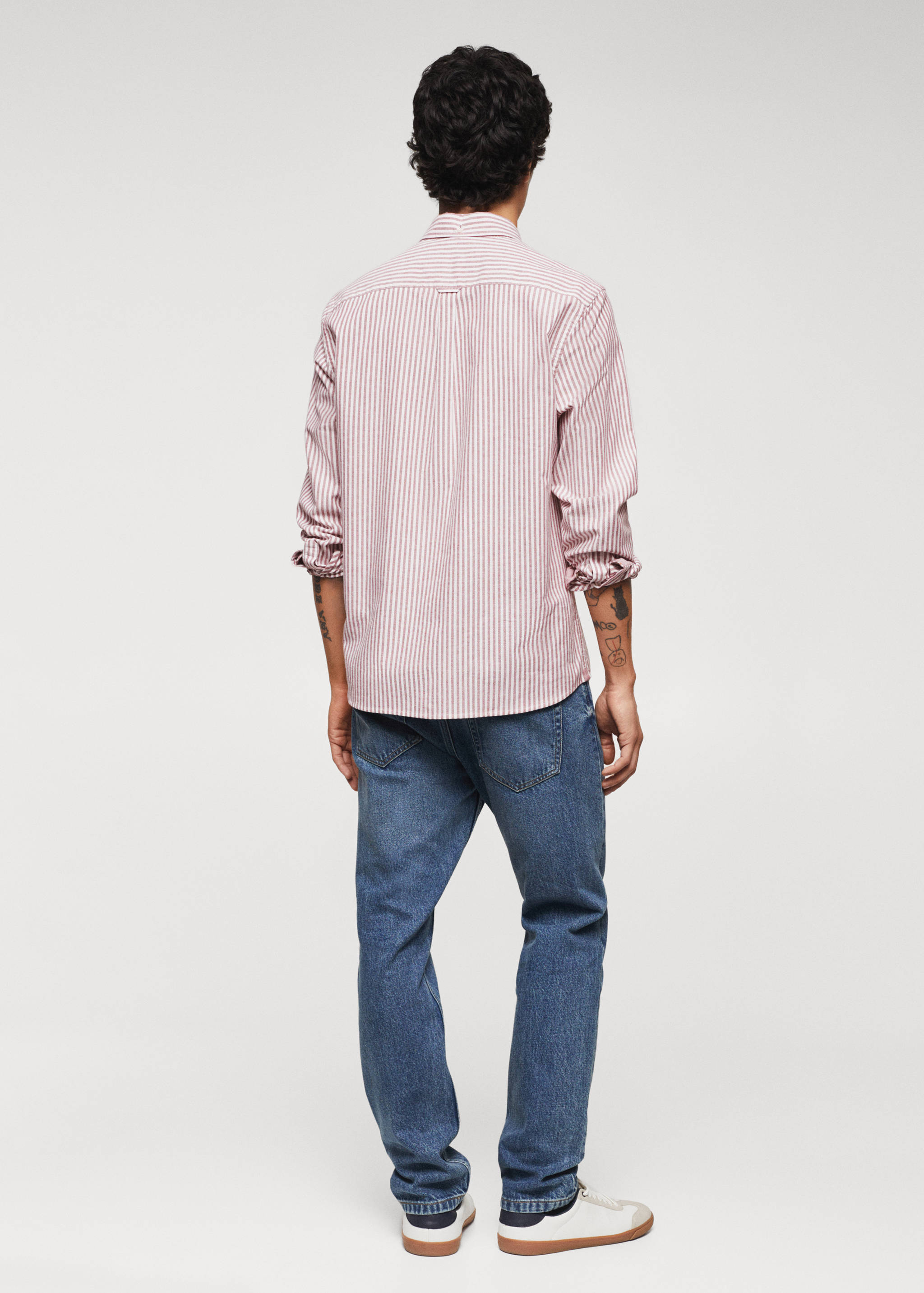 Regular-fit cotton striped shirt - Reverse of the article