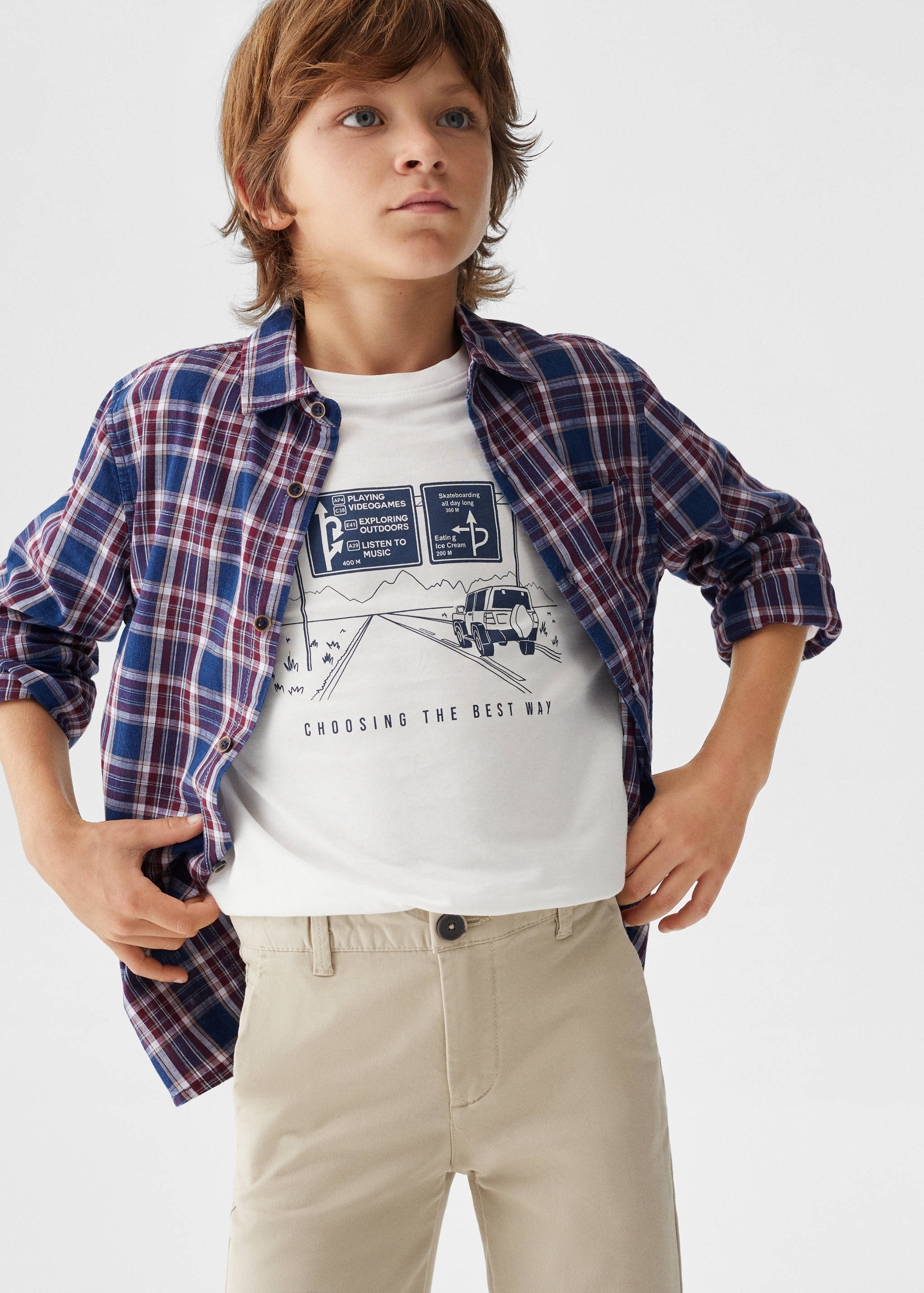 Cotton chinos - Medium plane