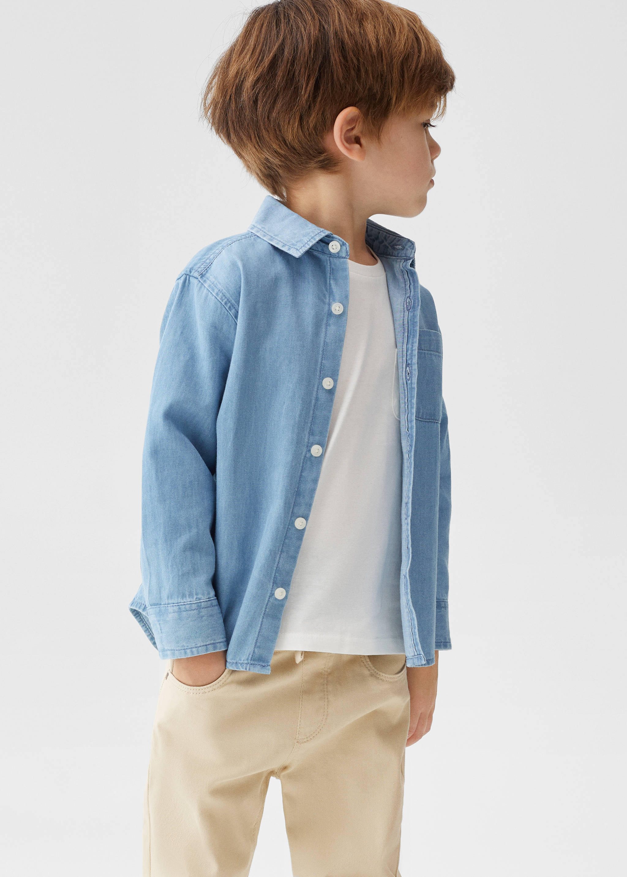 Straight-fit trousers with elastic waist - Medium plane