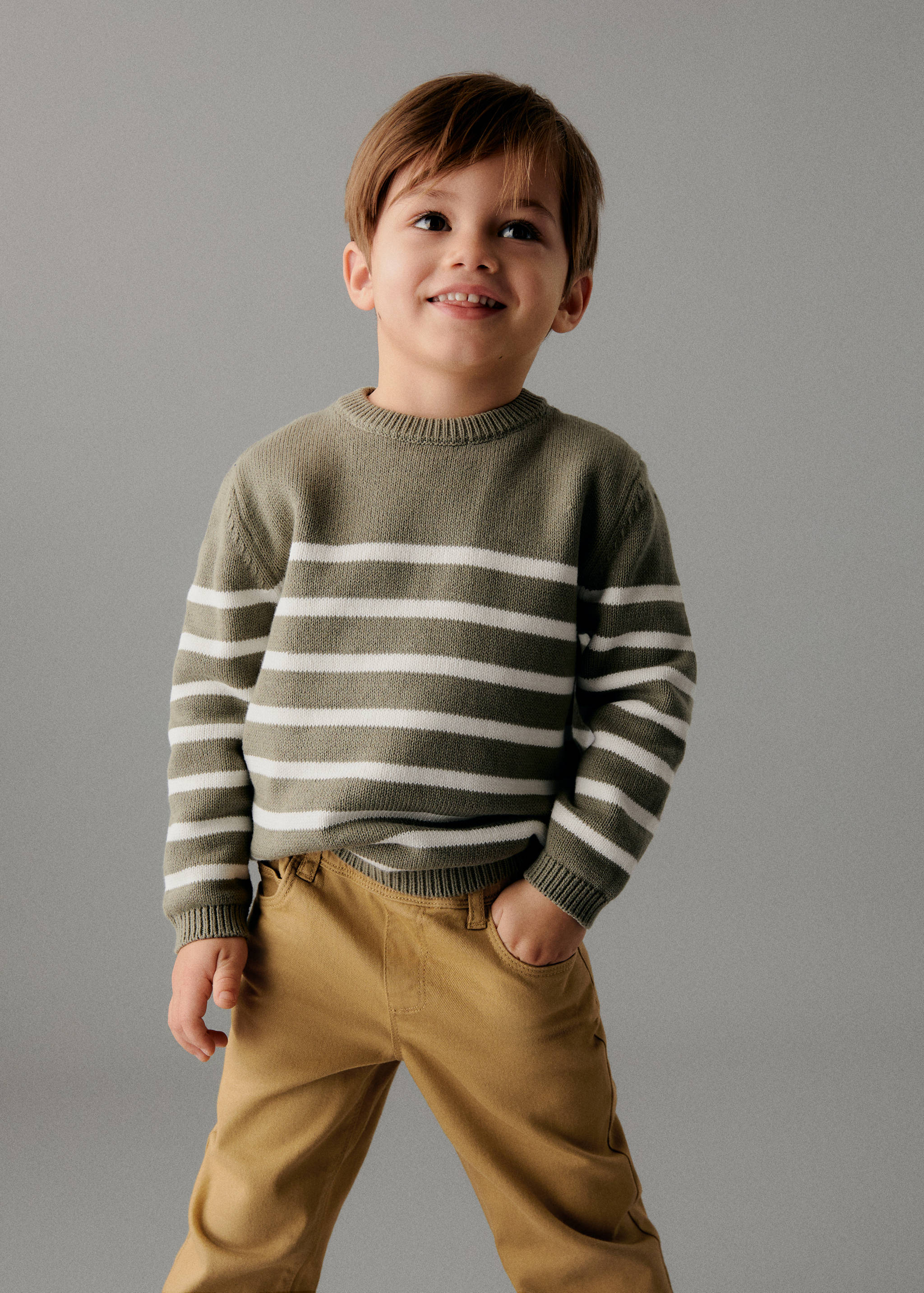 Straight-fit trousers with elastic waist - Medium plane