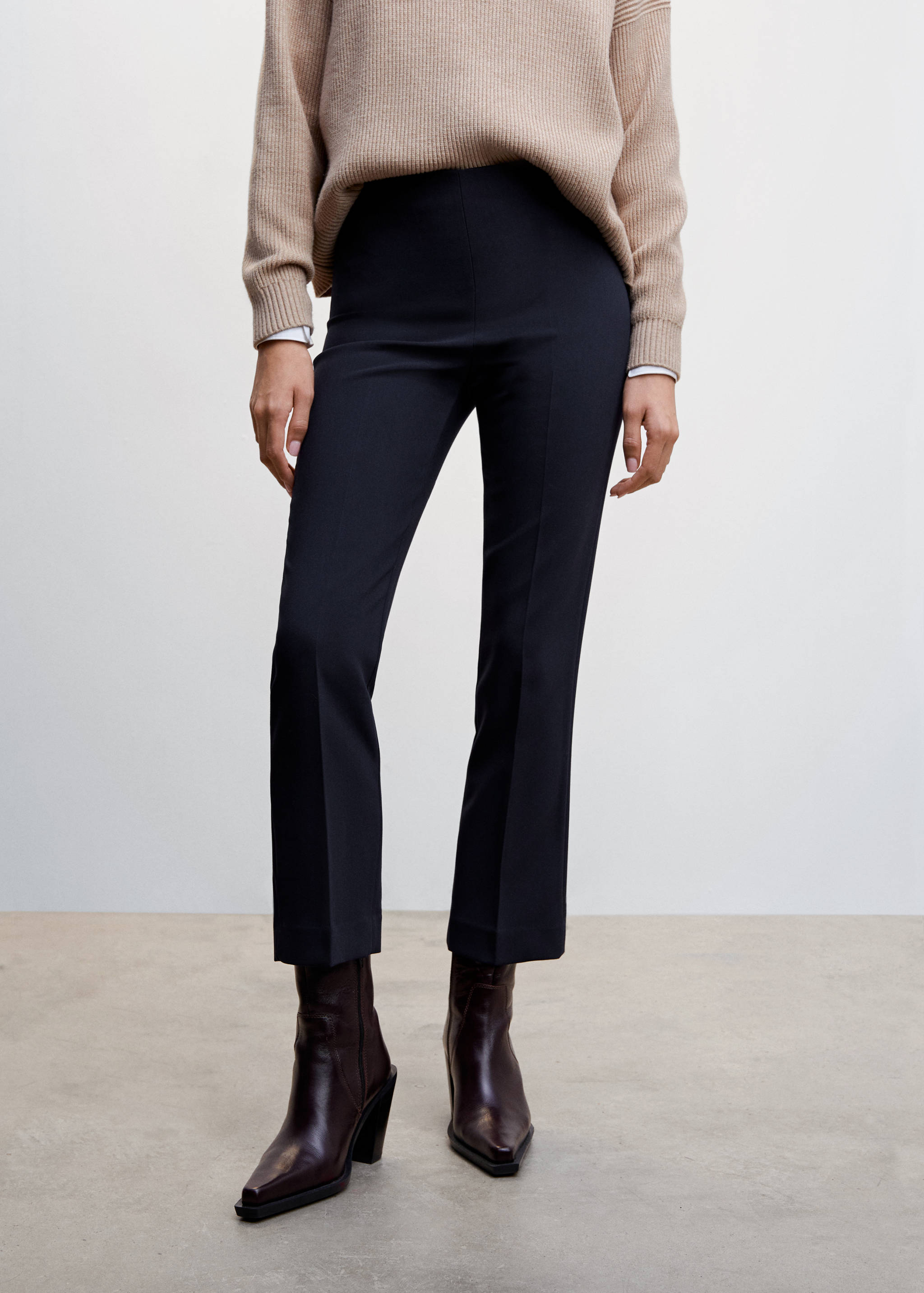 Straight-cut crop trousers - Medium plane