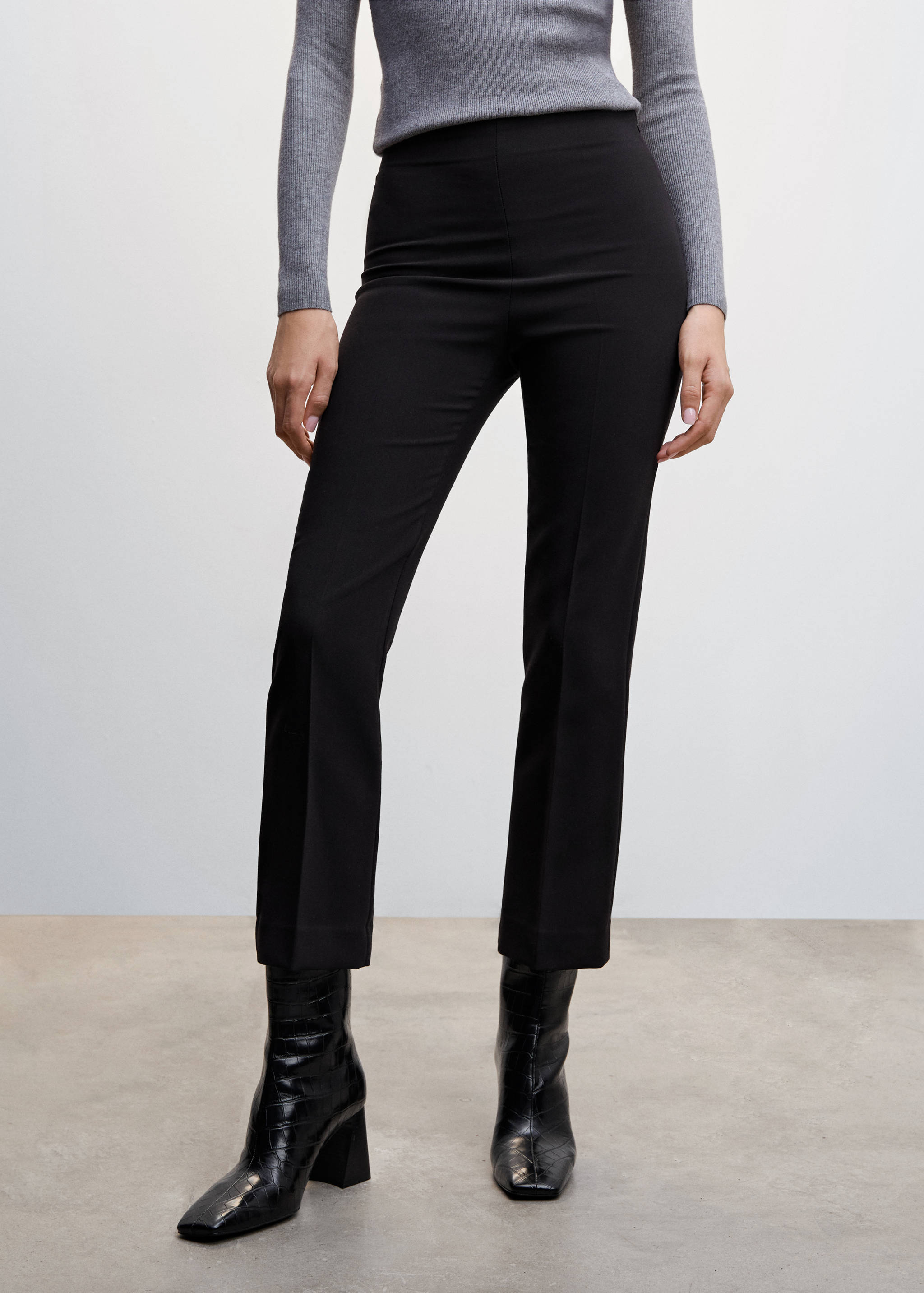 Straight-cut crop trousers - Medium plane
