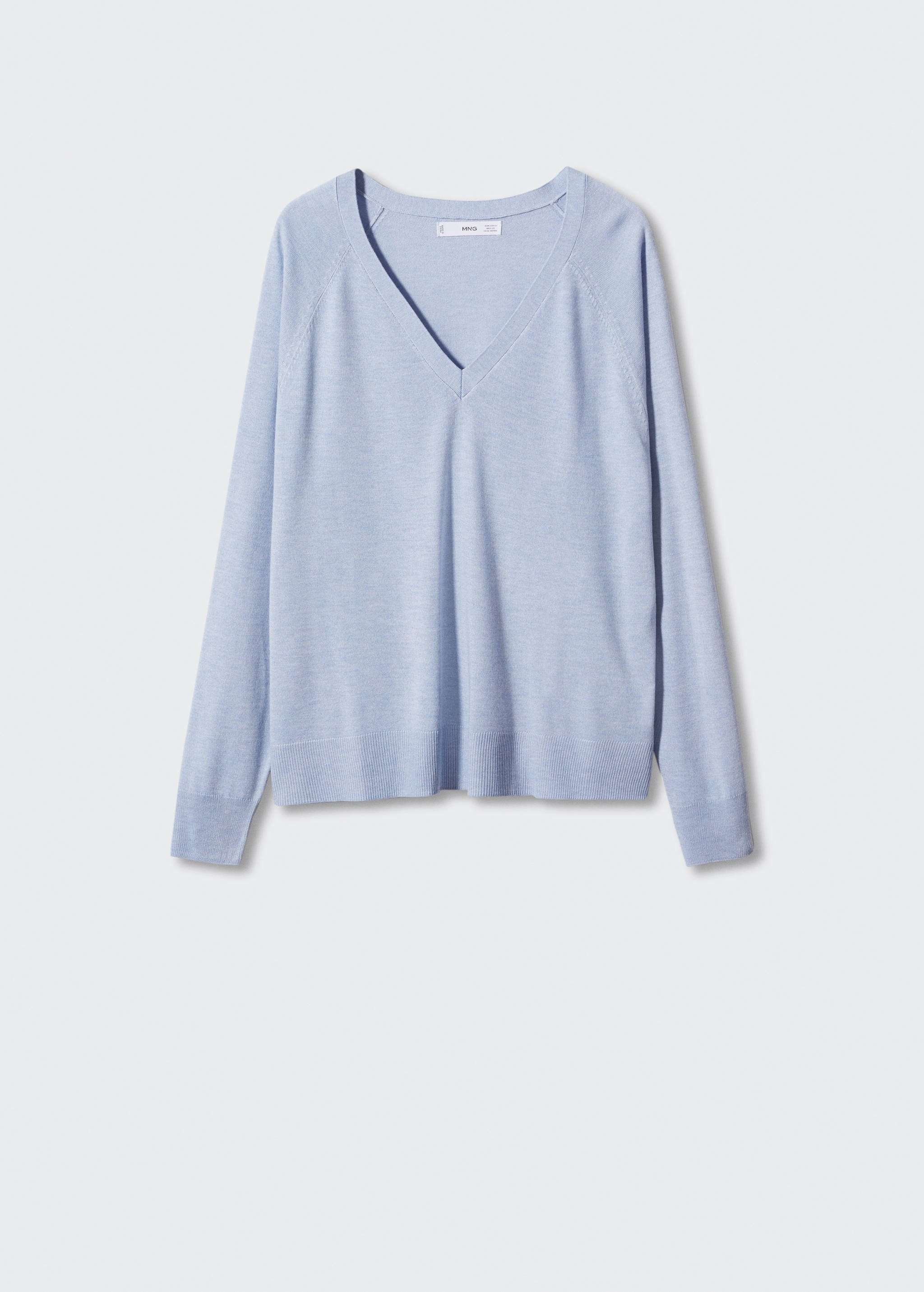 Sweter z cienkiej dzianiny z dekoltem w serek - Artykuł bez modela/modelki