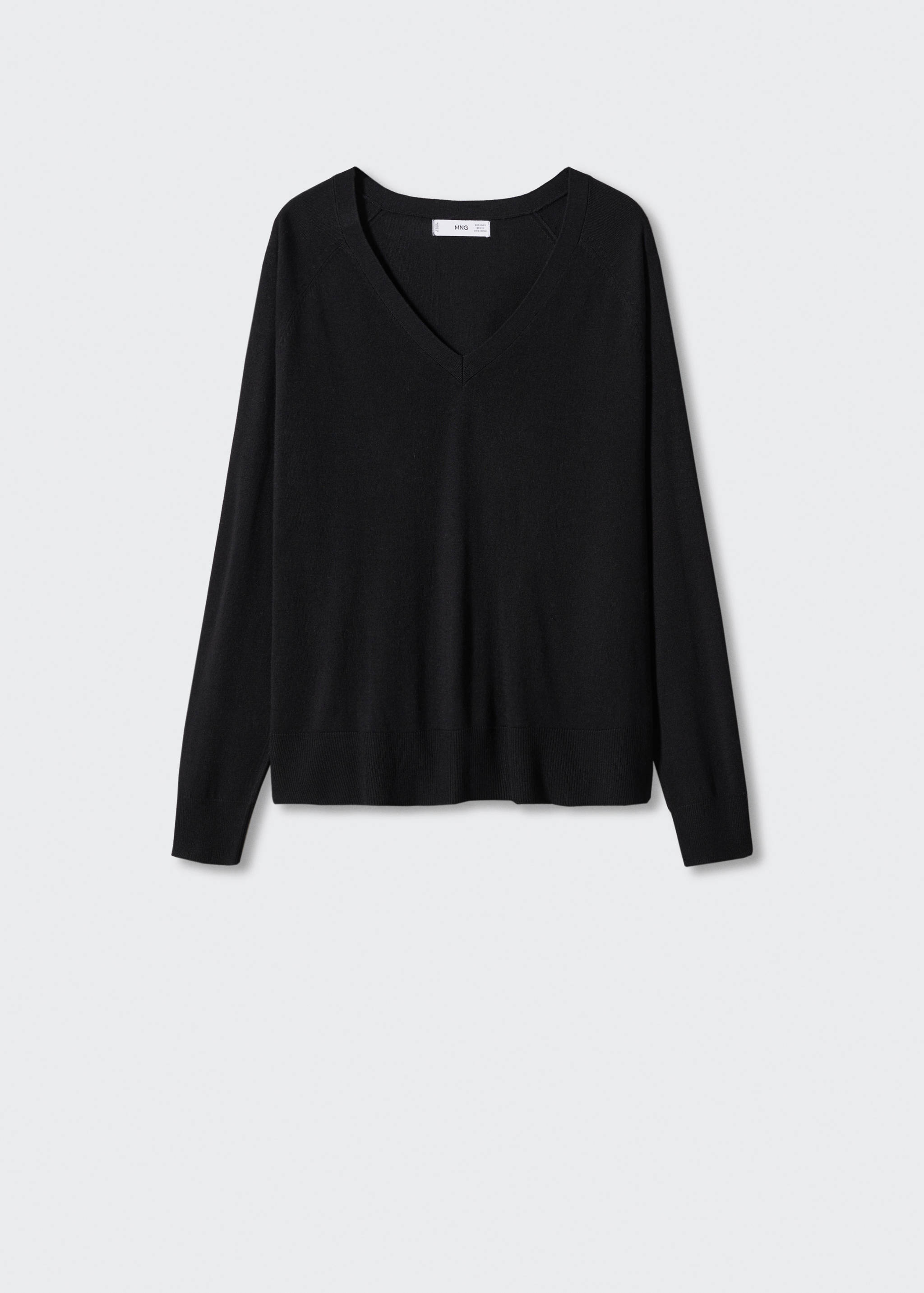 Sweter z cienkiej dzianiny z dekoltem w serek - Artykuł bez modela/modelki