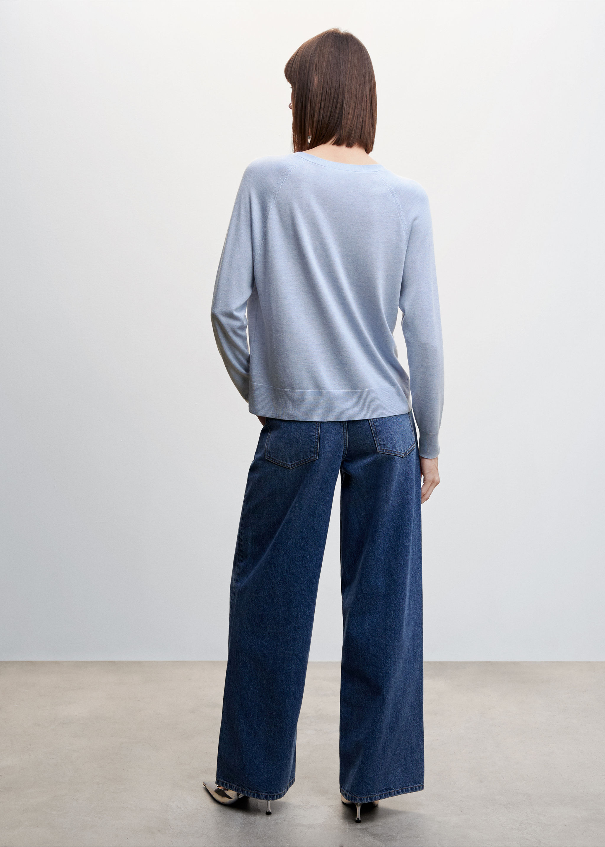 Pull-over maille fine col V - Verso de l’article