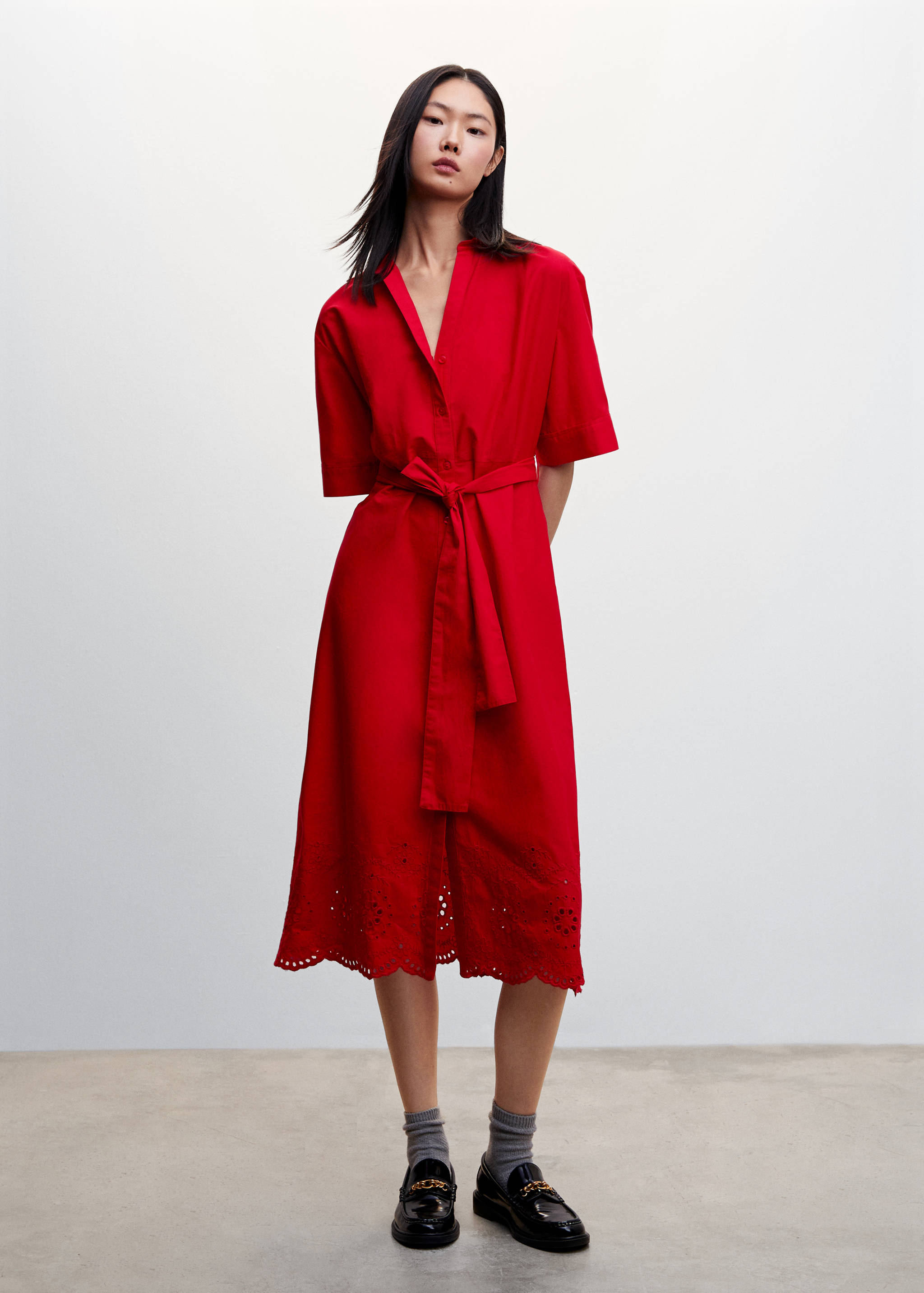 Swiss embroidered shirt dress - General plane