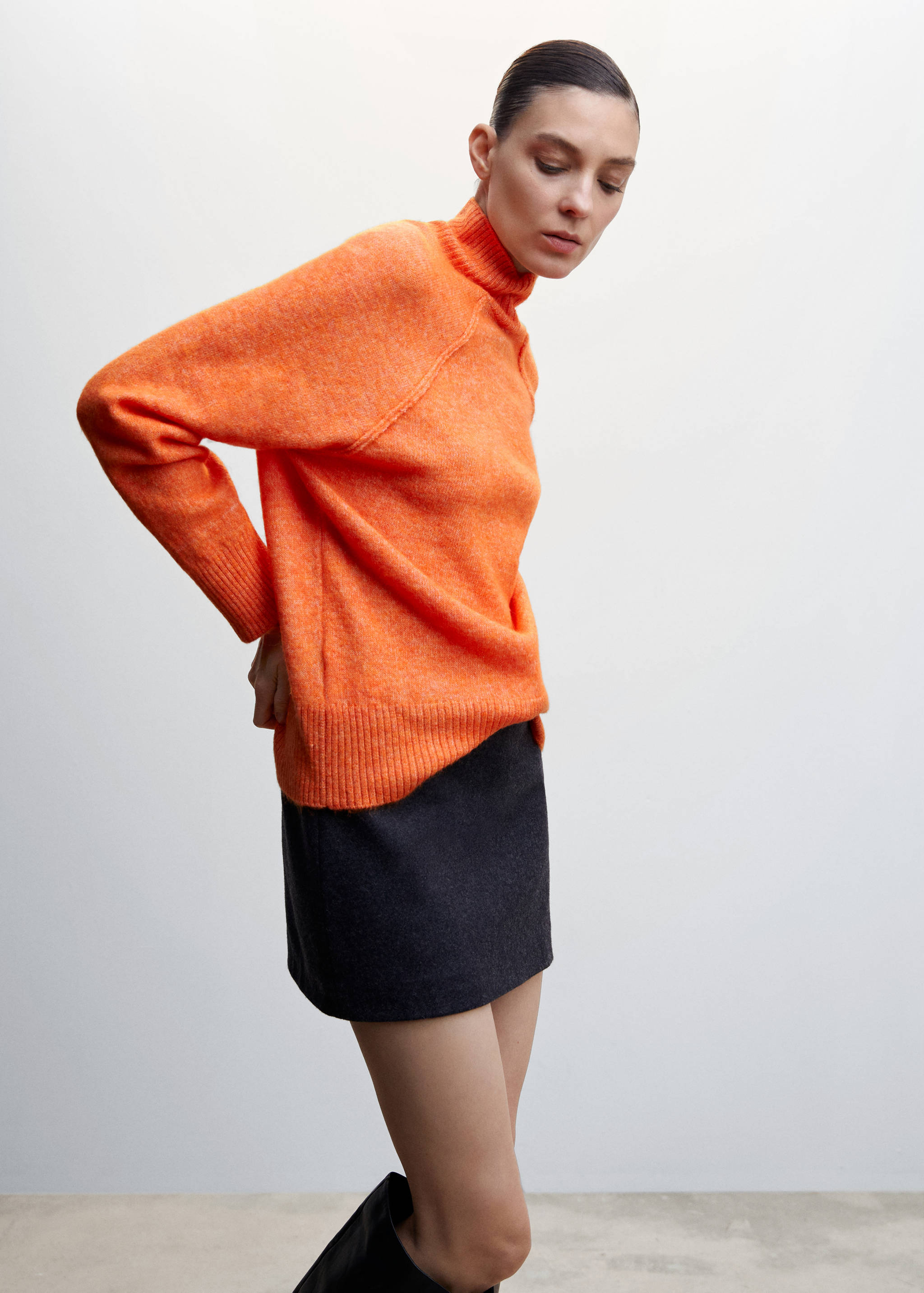 Turtleneck sweater with seams - Medium plane