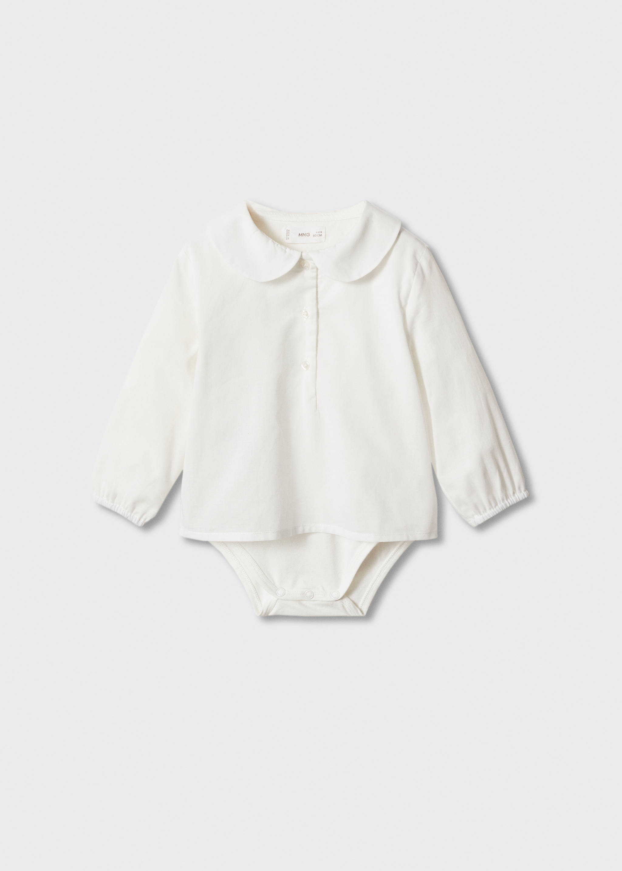 Cotton bodysuit with classic neck - Article without model