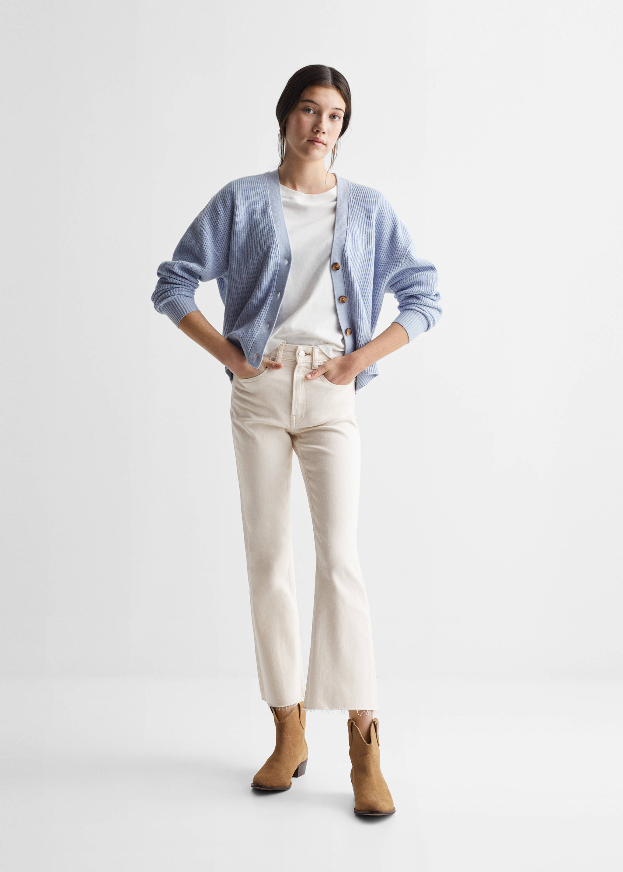 Ribbed knit cardigan - General plane