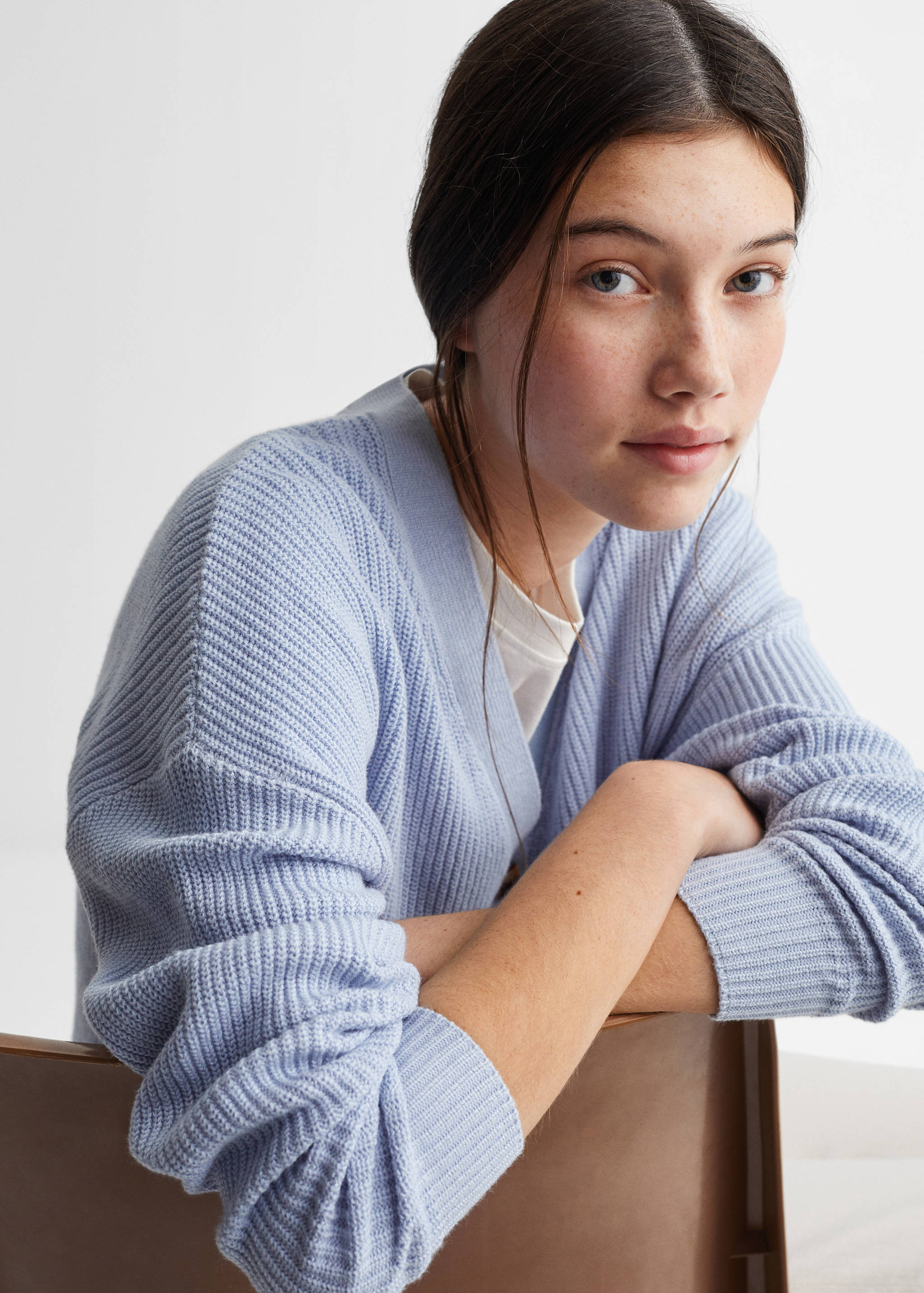 Ribbed knit cardigan - Details of the article 1