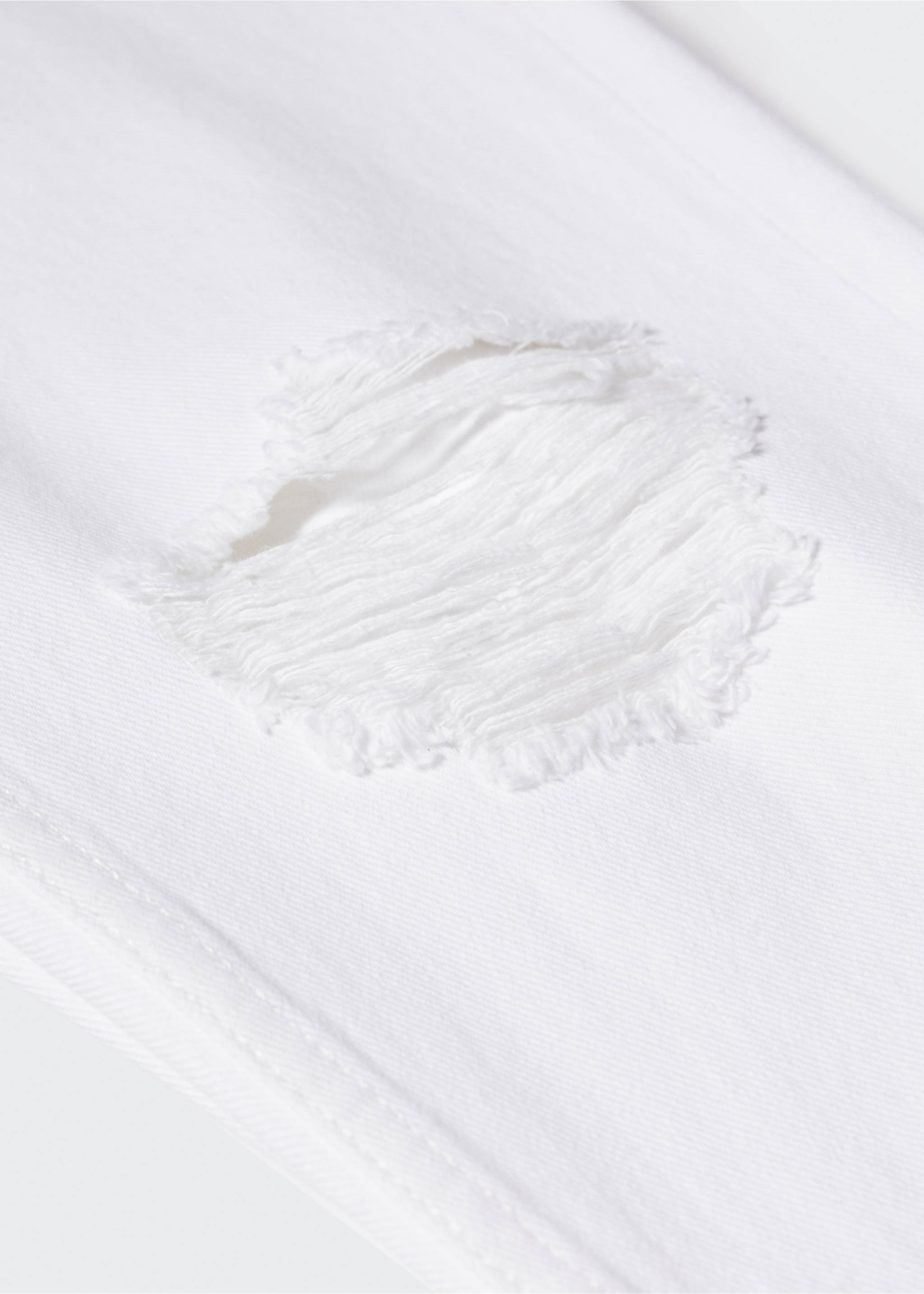 Ripped tapered-fit jeans - Details of the article 8, White. Ref: 47023260-00.