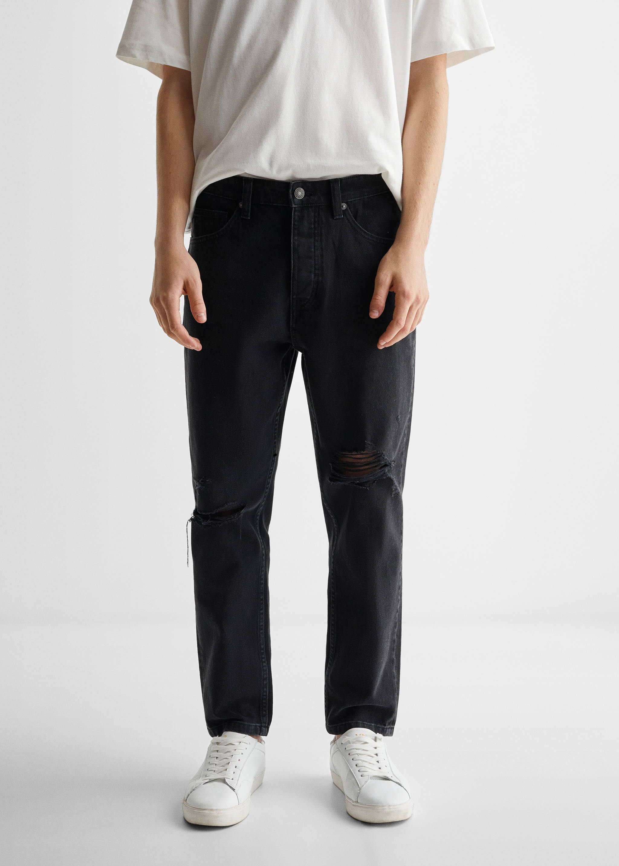 Ripped tapered-fit jeans - Details of the article 6