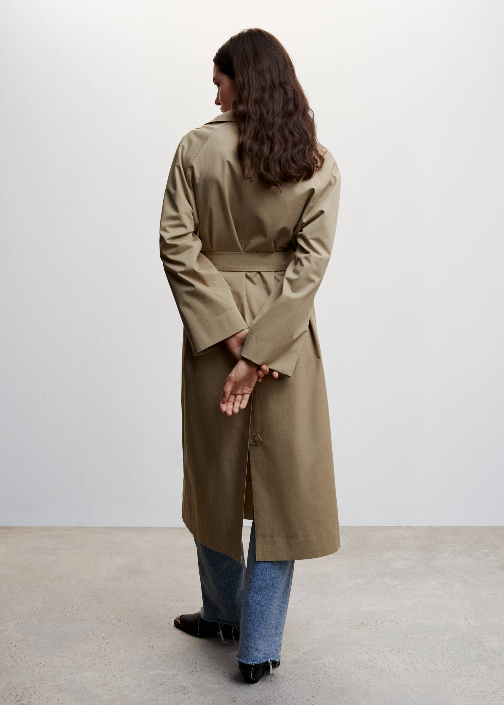 Oversized katoenen trenchcoat - Achterkant van het artikel