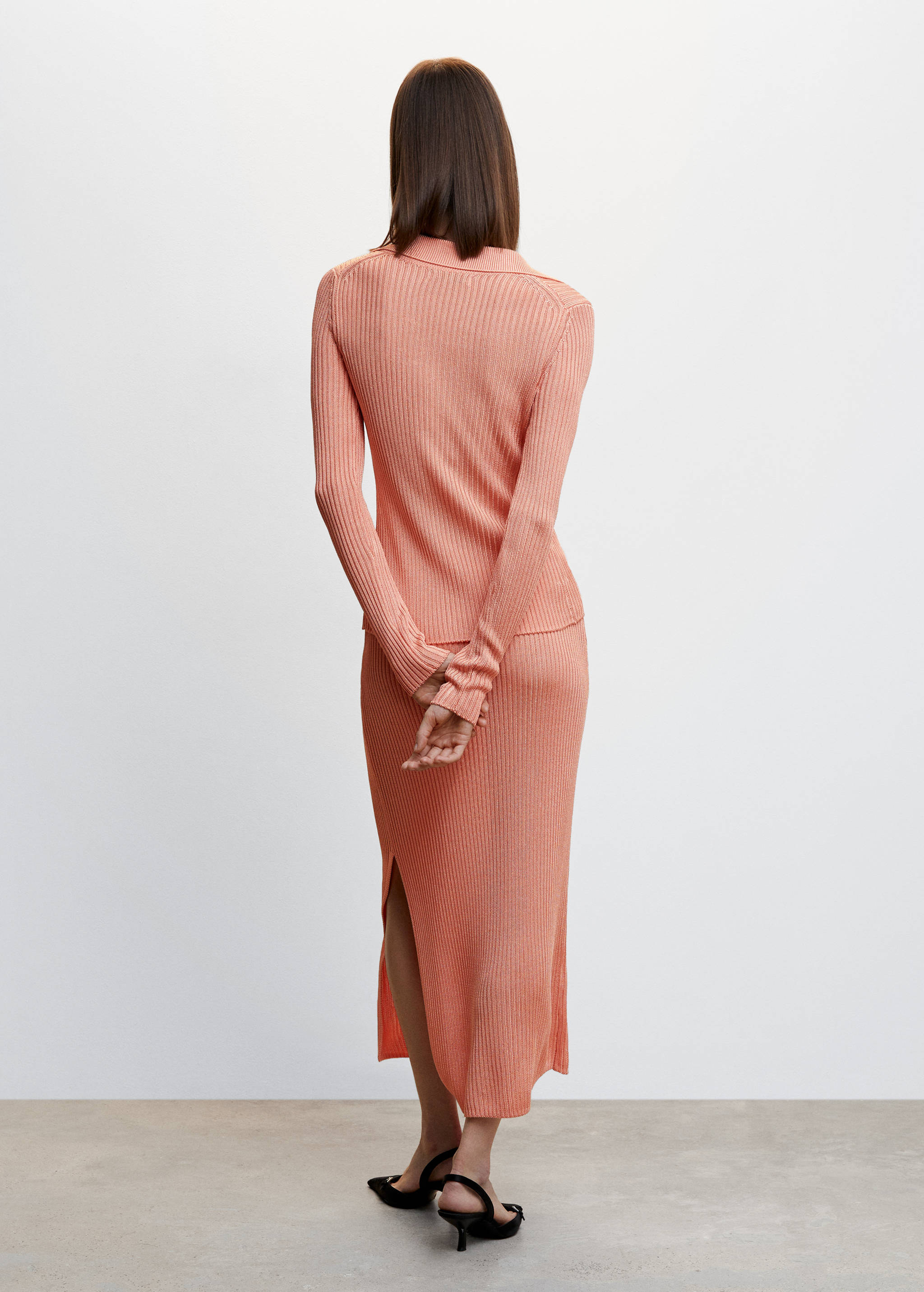 Kardigan s límečkem stylu polokošile - Zadní strana zboží