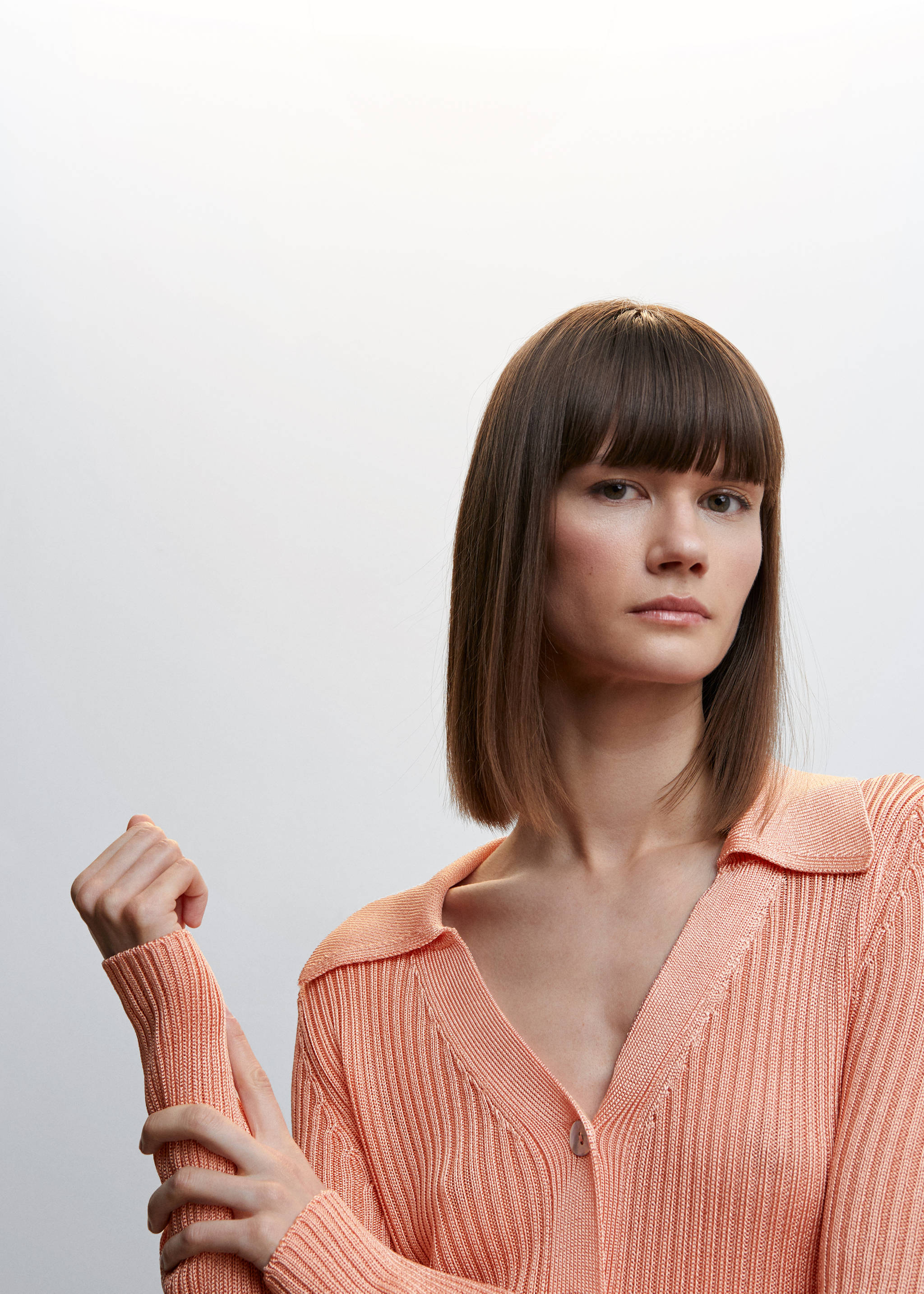 Kardigan s límečkem stylu polokošile - Detail zboží 1