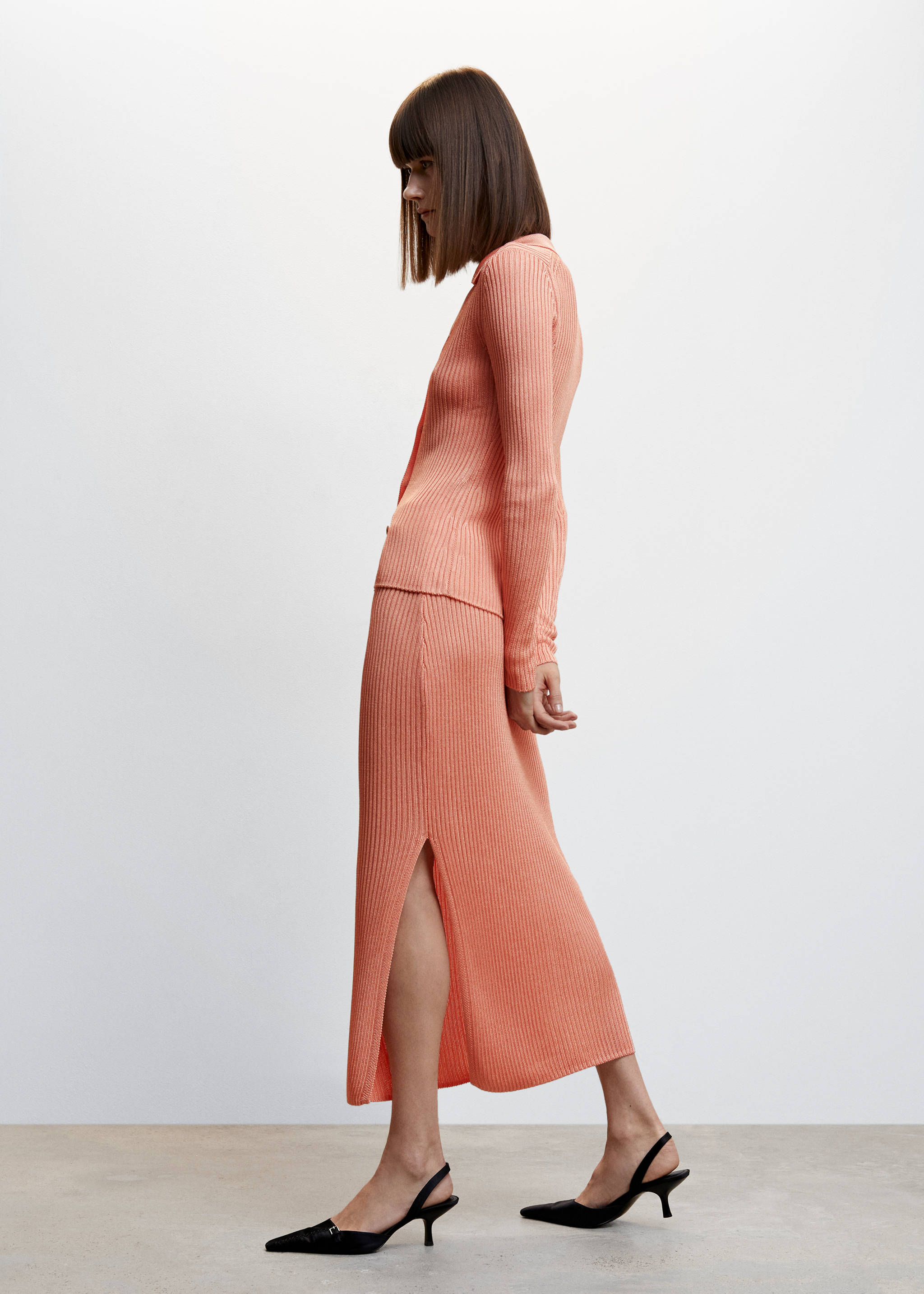 Kardigan s límečkem stylu polokošile - Detail zboží 6