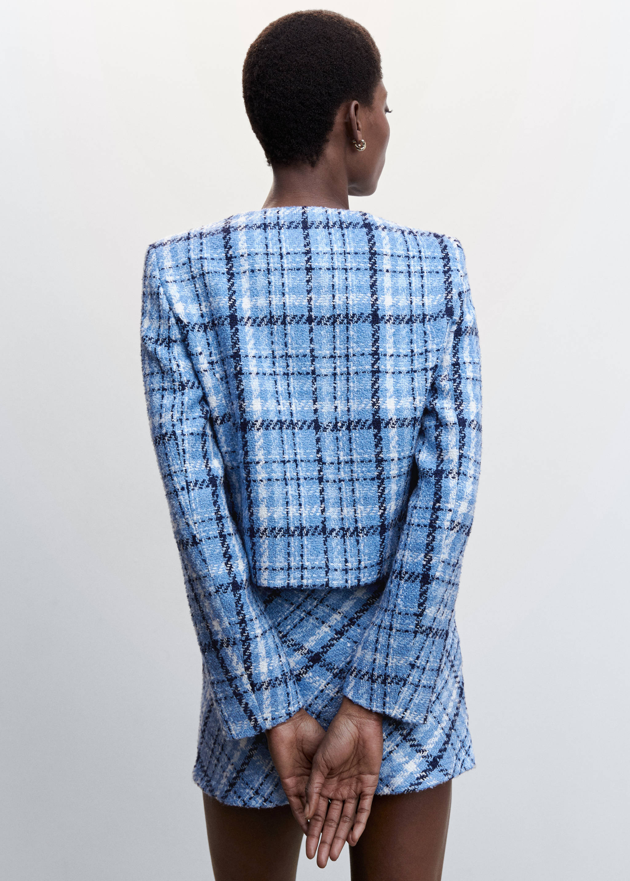 Tvídový kabátek s kostkou - Zadní strana zboží