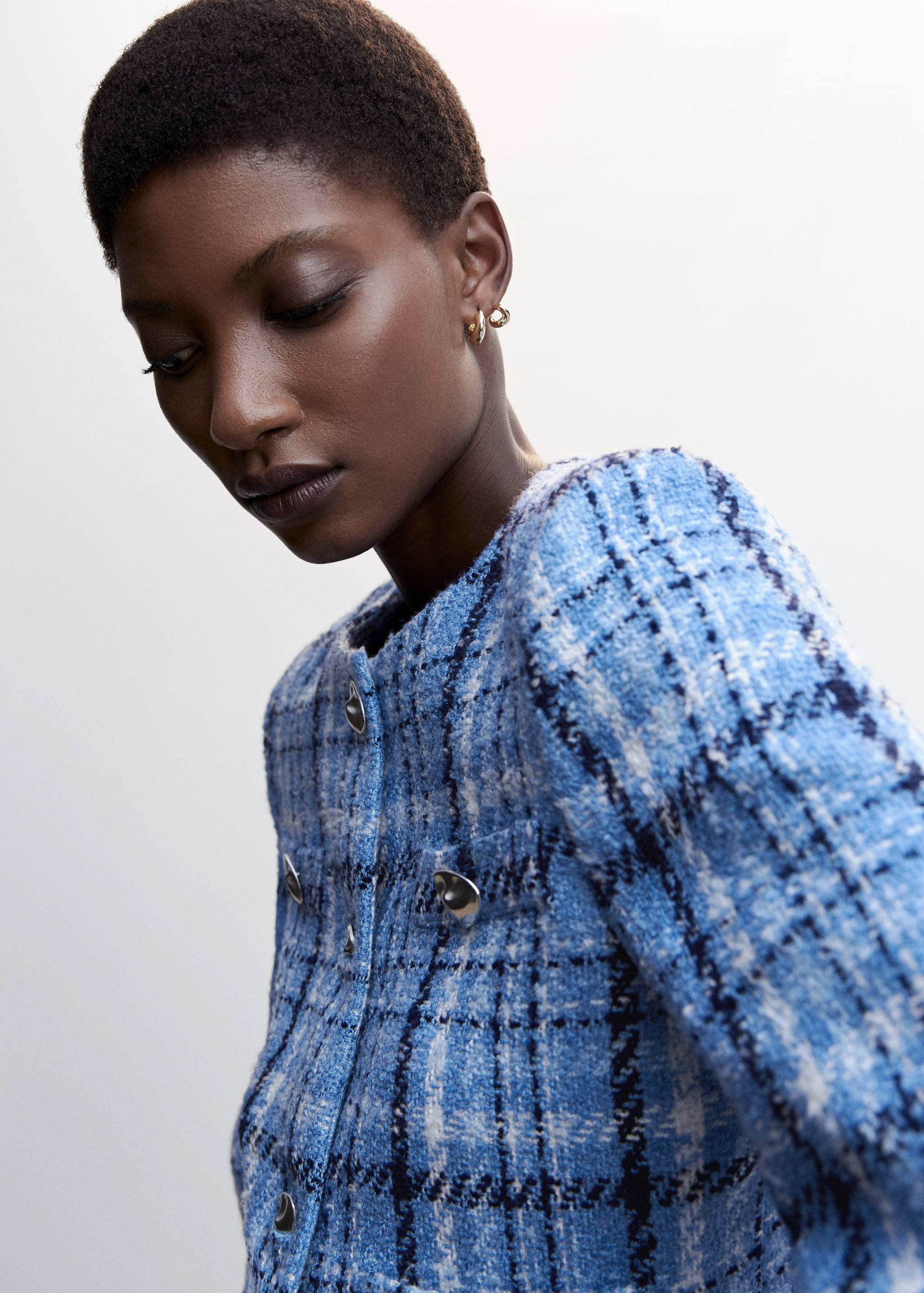 Tvídový kabátek s kostkou - Detail zboží 1