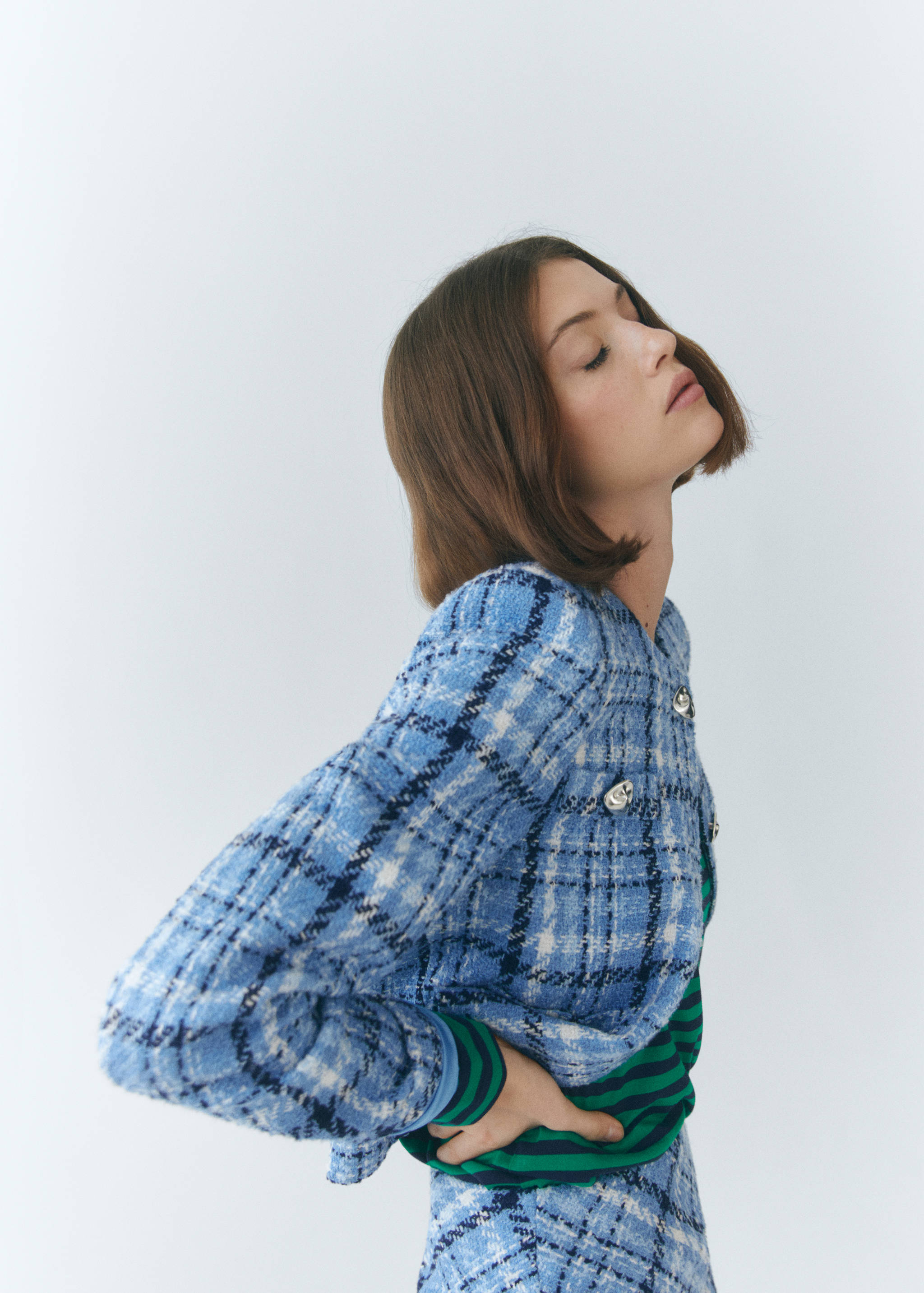 Tvídový kabátek s kostkou - Detail zboží 7