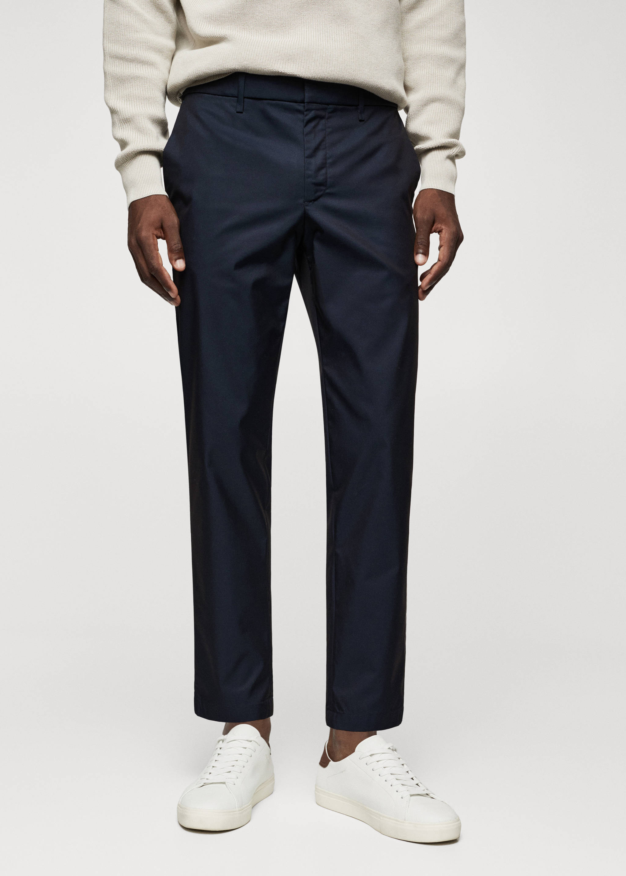 Slim Fit-Baumwollhose - Mittlere Ansicht