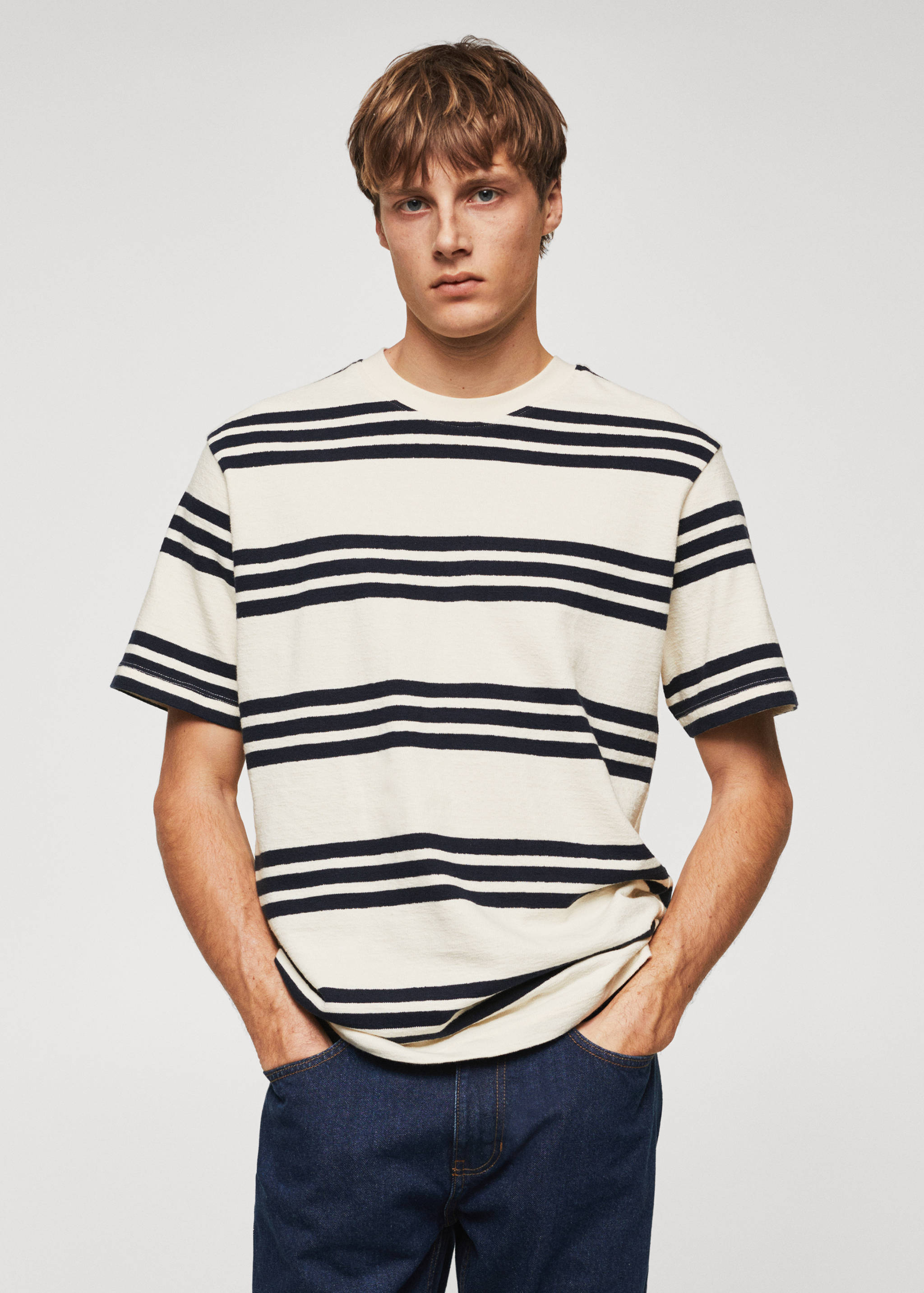 Gestreiftes Baumwoll-Shirt - Mittlere Ansicht